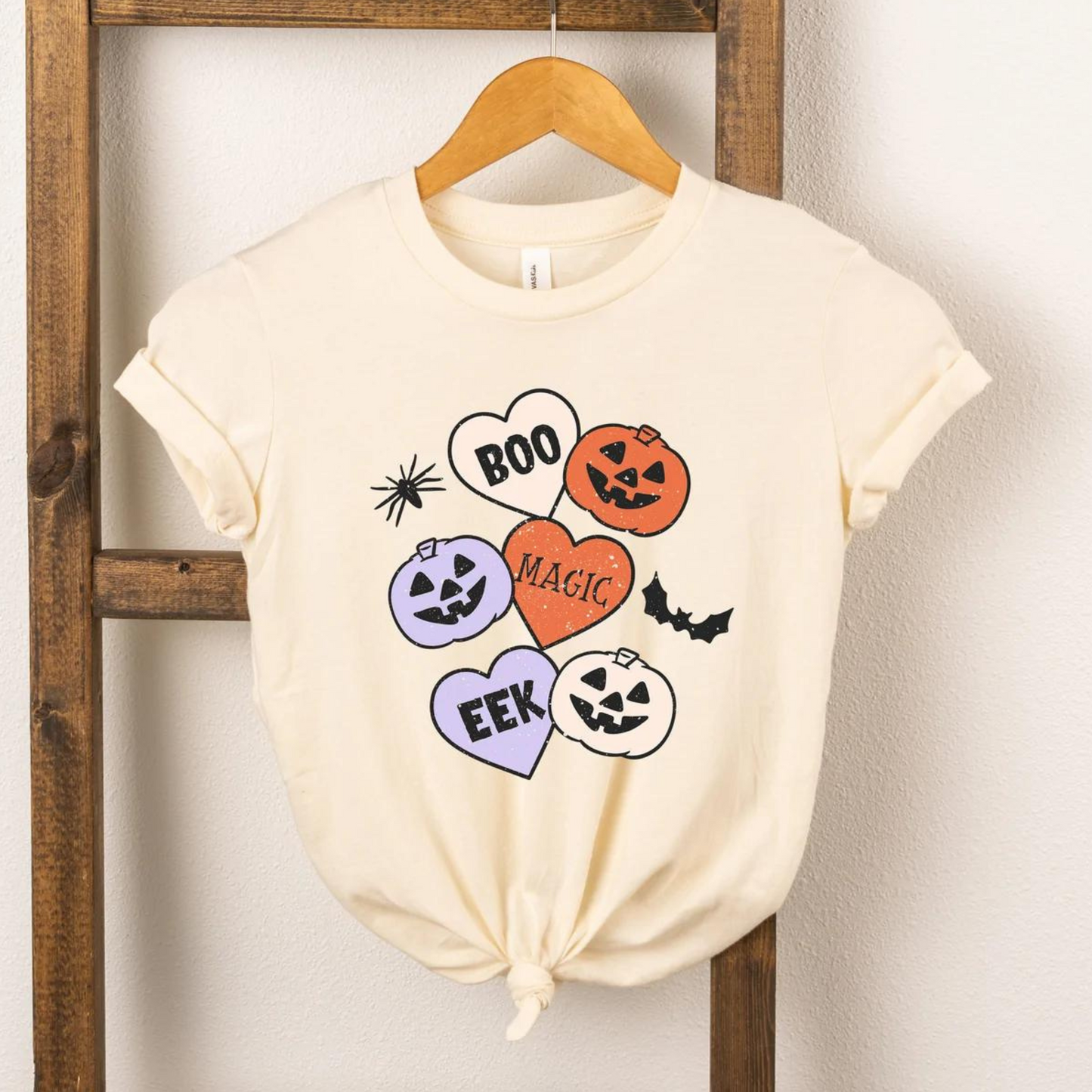 Boo Magic Eek Short Sleeve Graphic Tee, Cream