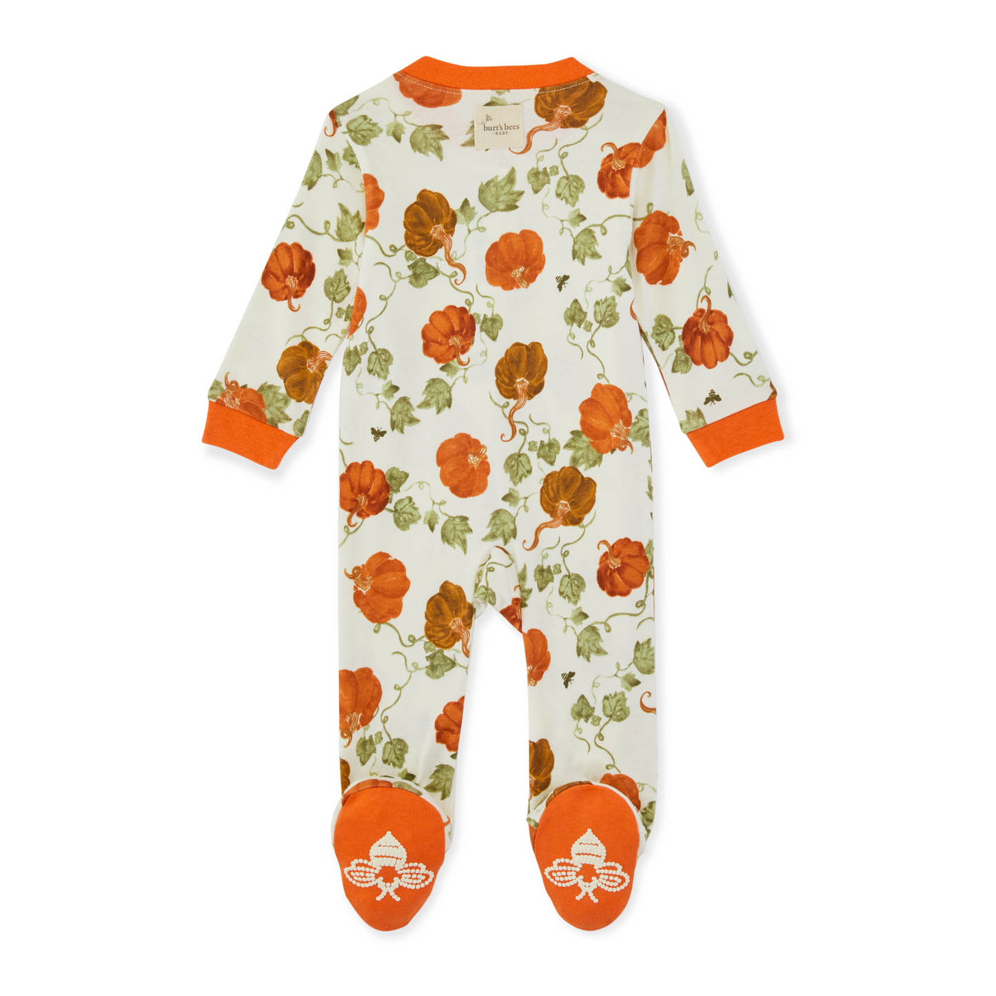 Organic Zip Footie, Thankful Pumpkins