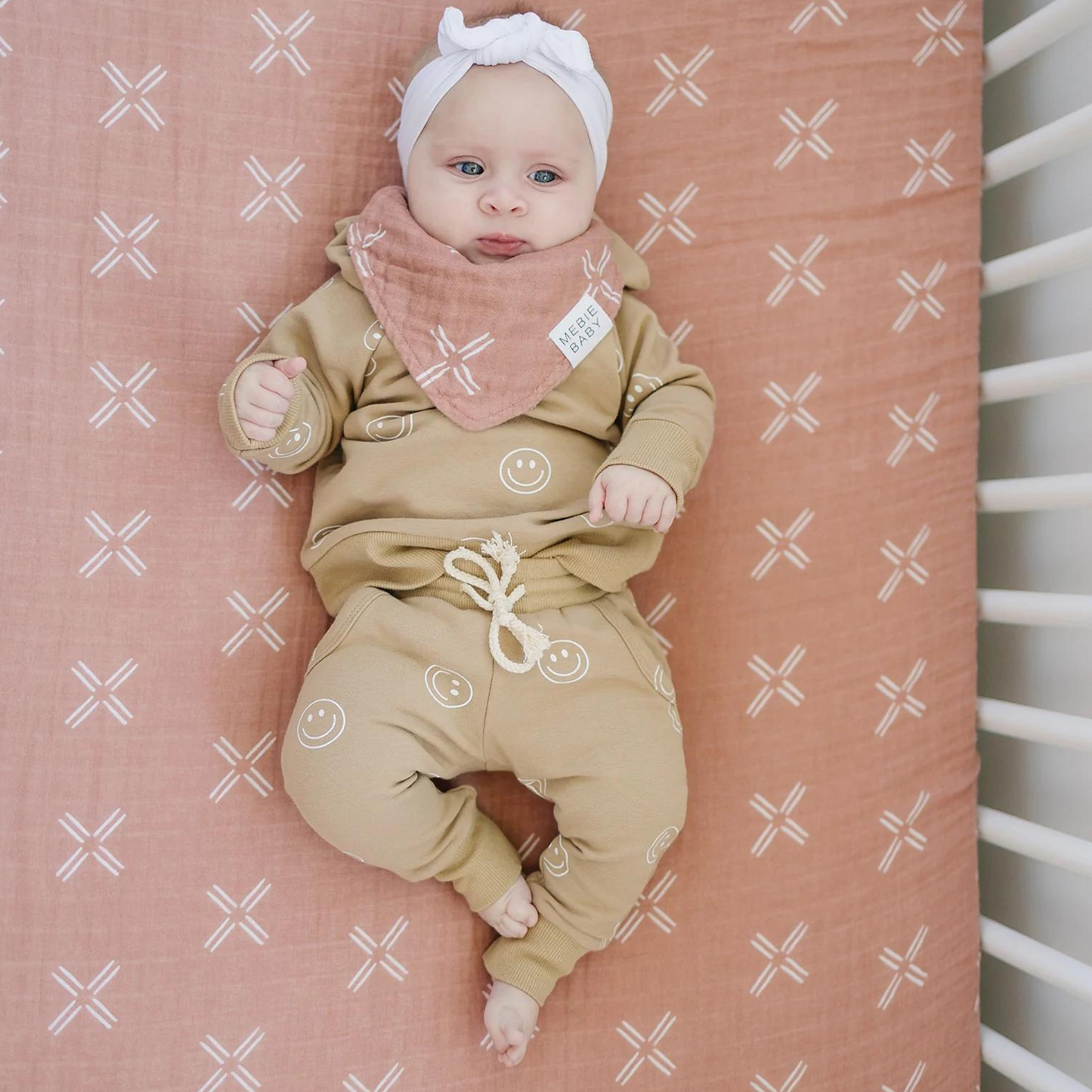 Muslin Bandana Bib, Just Peachy