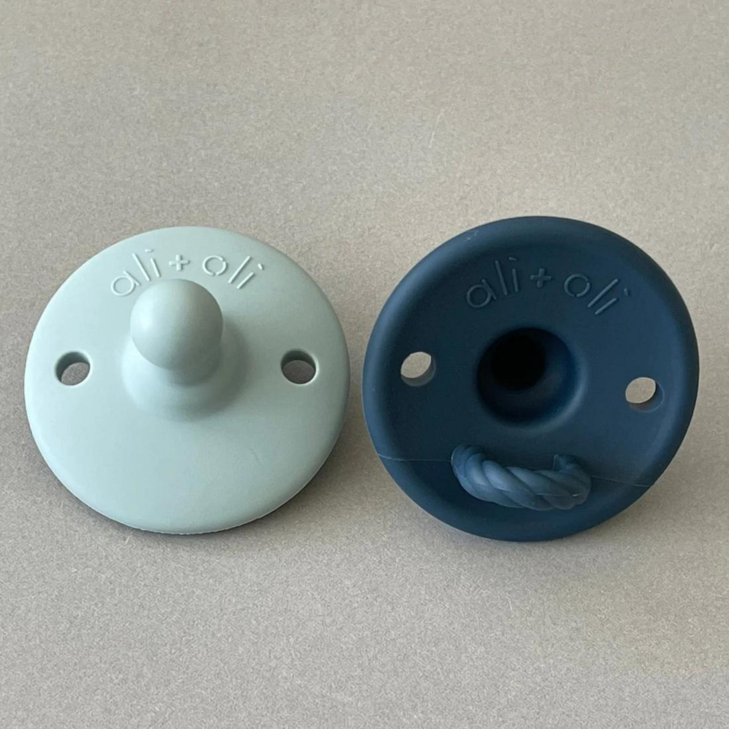 Pacifier Set Round, Blue & Mist