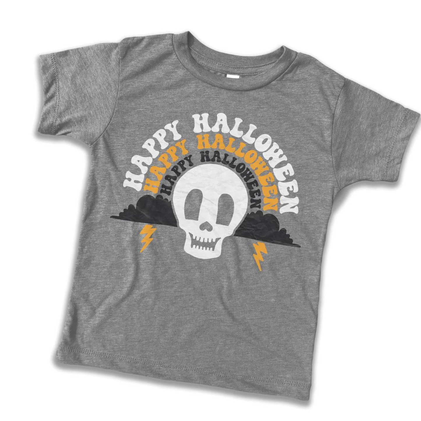 Happy Halloween Tee, Soft Grey