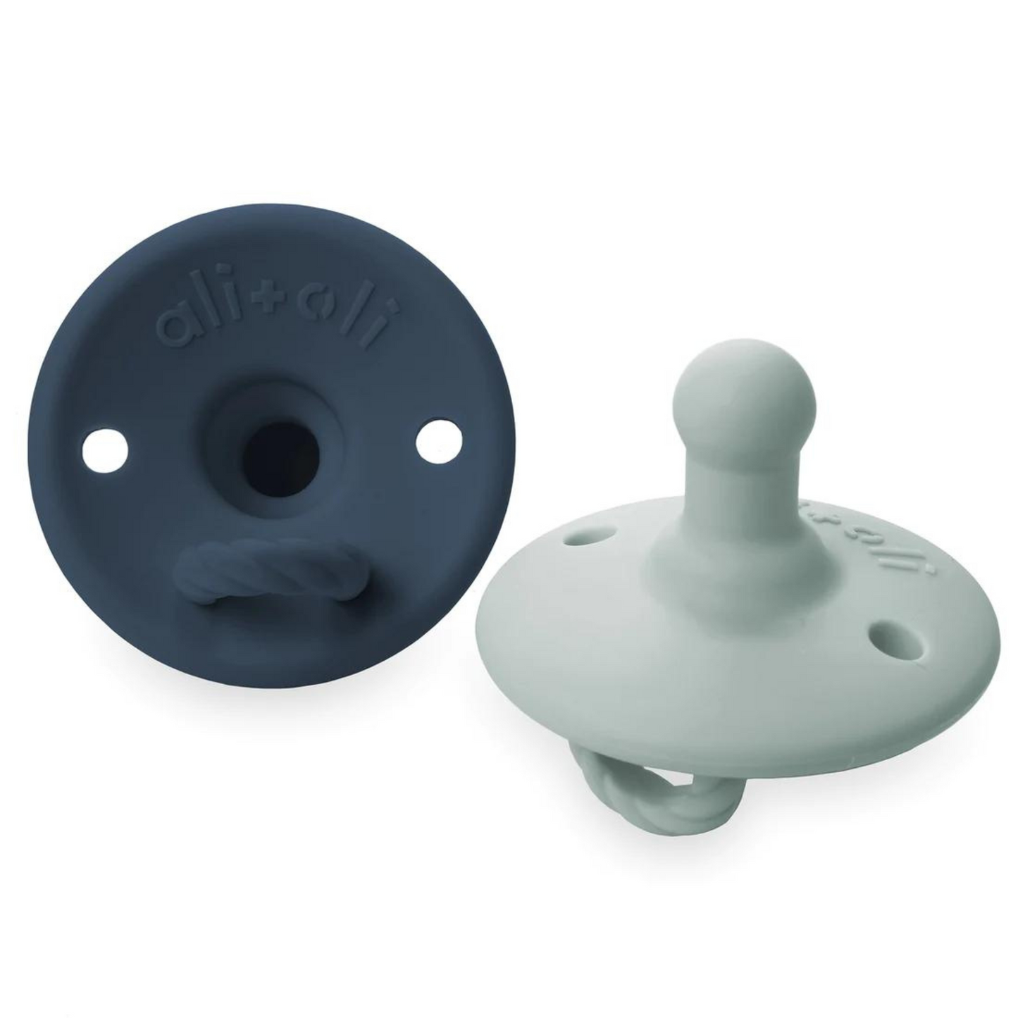 Pacifier Set Round, Blue & Mist