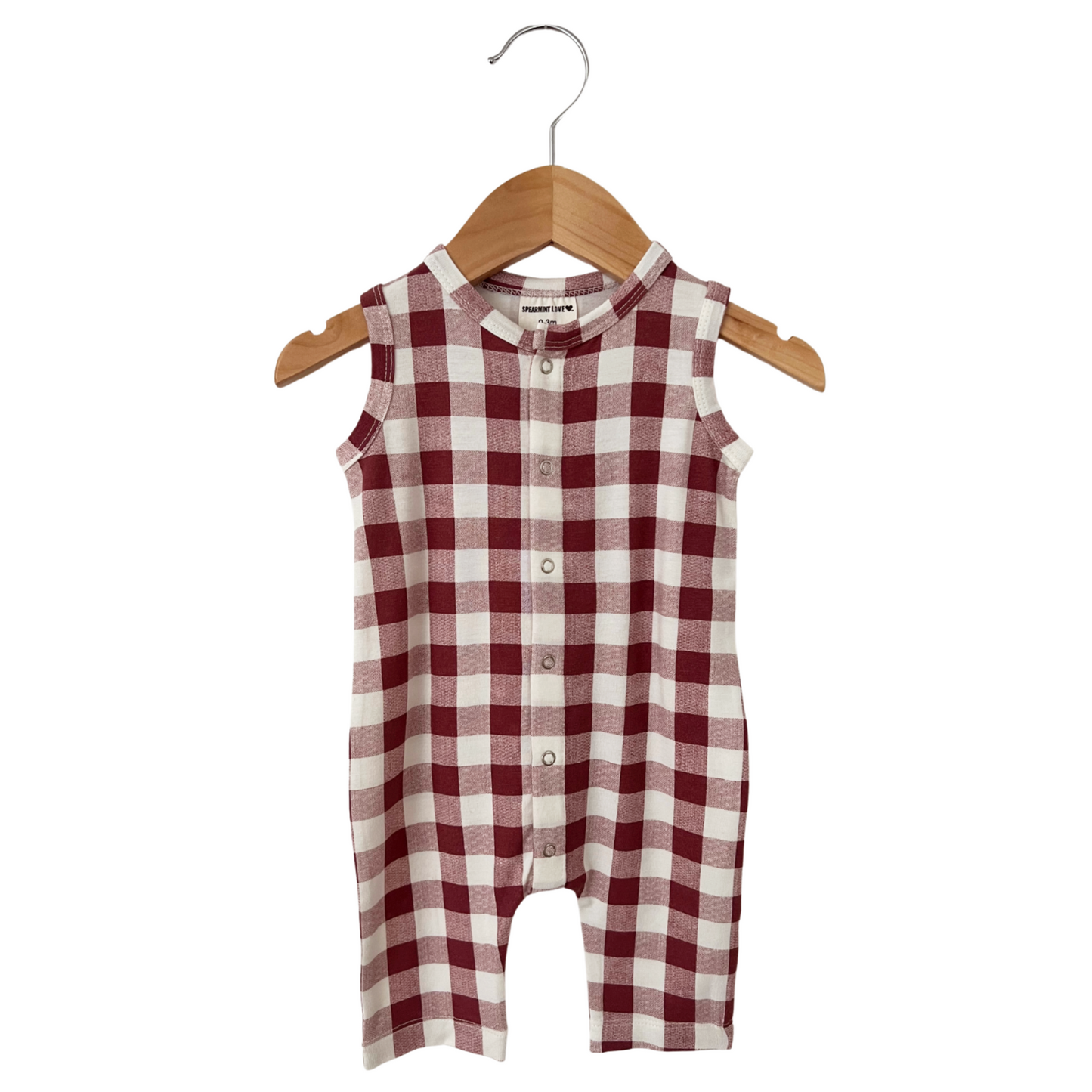 Easy Romper, Mulberry Plaid