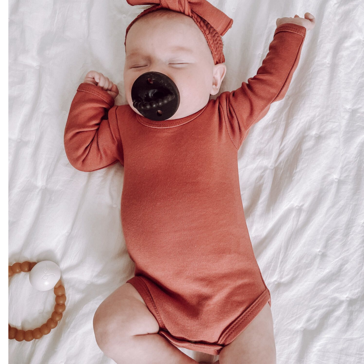 Organic Longsleeve Bodysuit, Spice