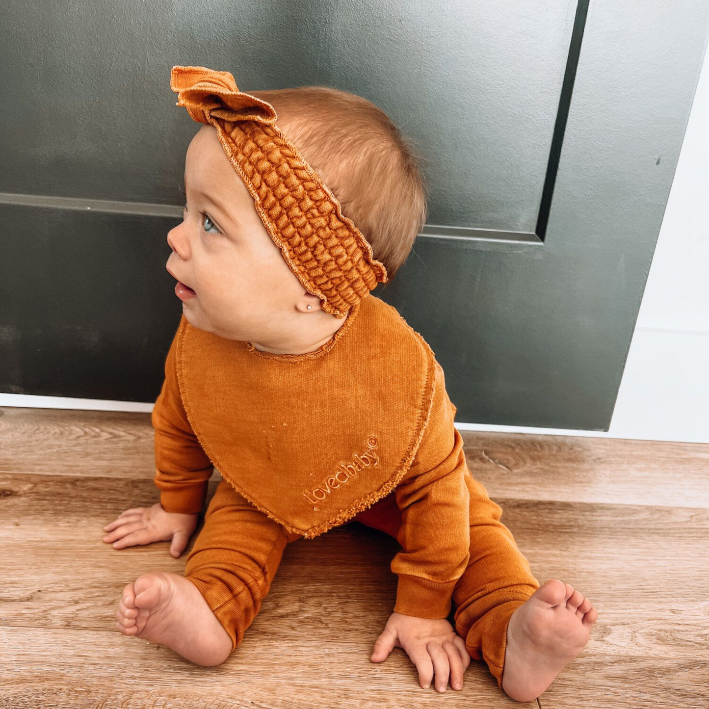 Organic Smocked Headband, Butterscotch