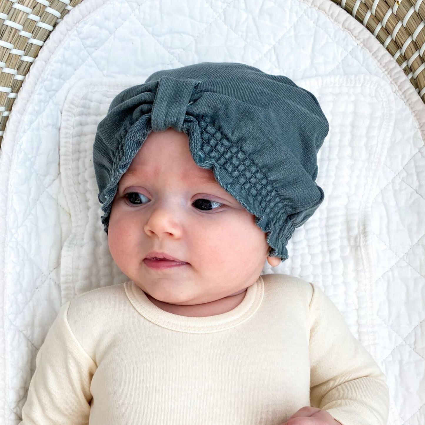 French Terry Knotted Turban, Moonstone