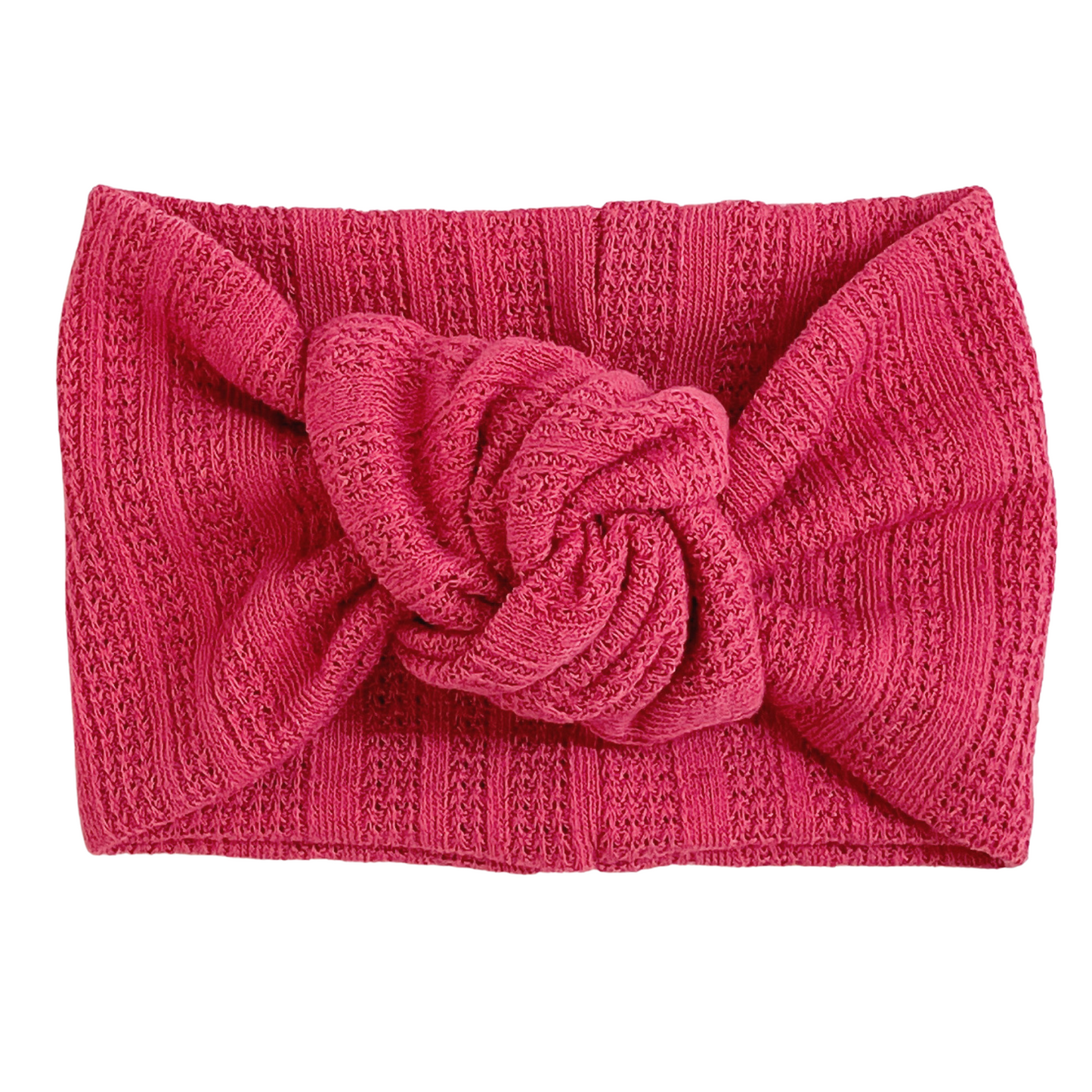 Twist Knot Headband, Pointelle Raspberry