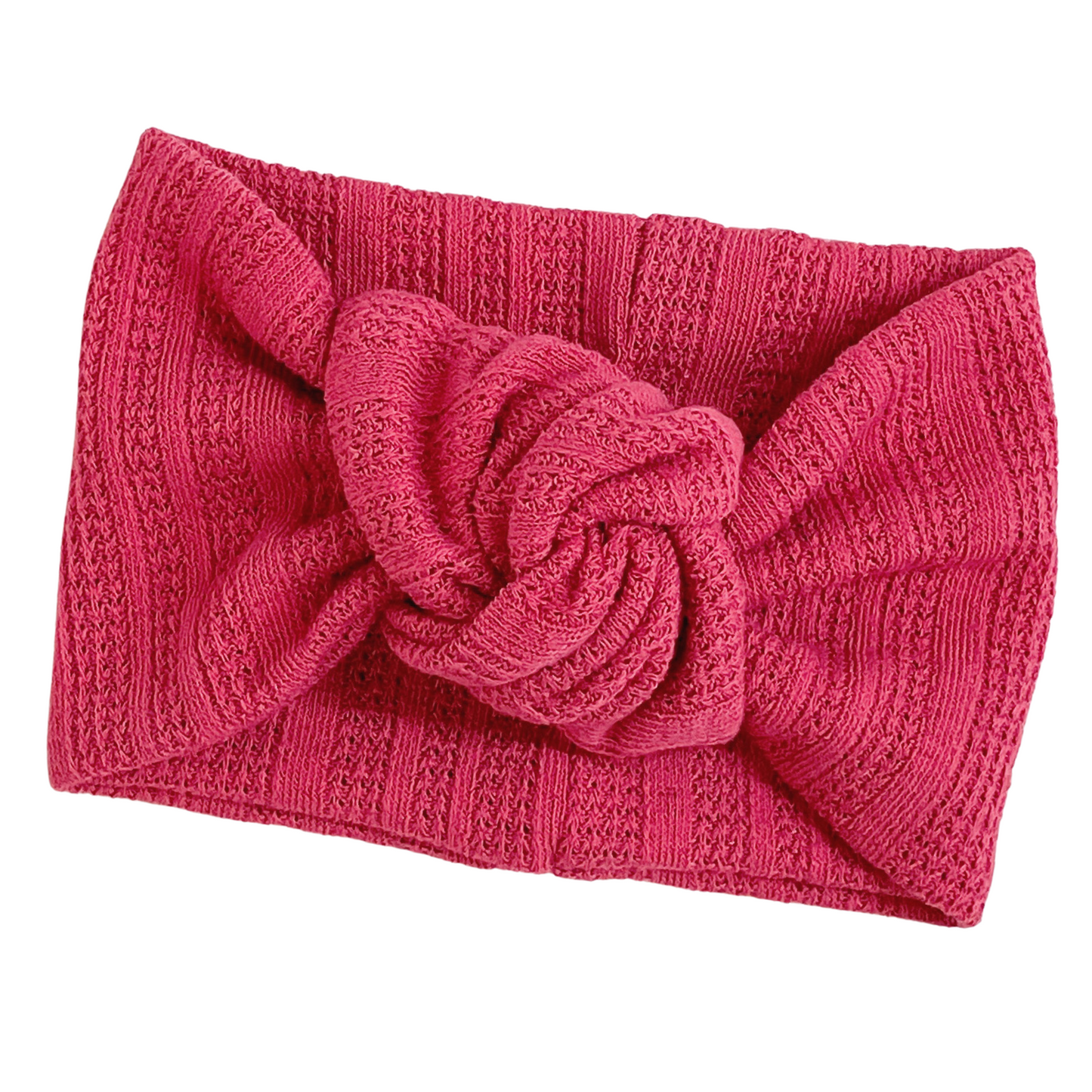 Twist Knot Headband, Pointelle Raspberry