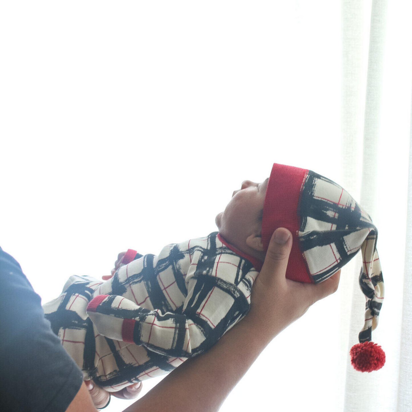Organic Footie & Hat Set, Christmas Day Plaid
