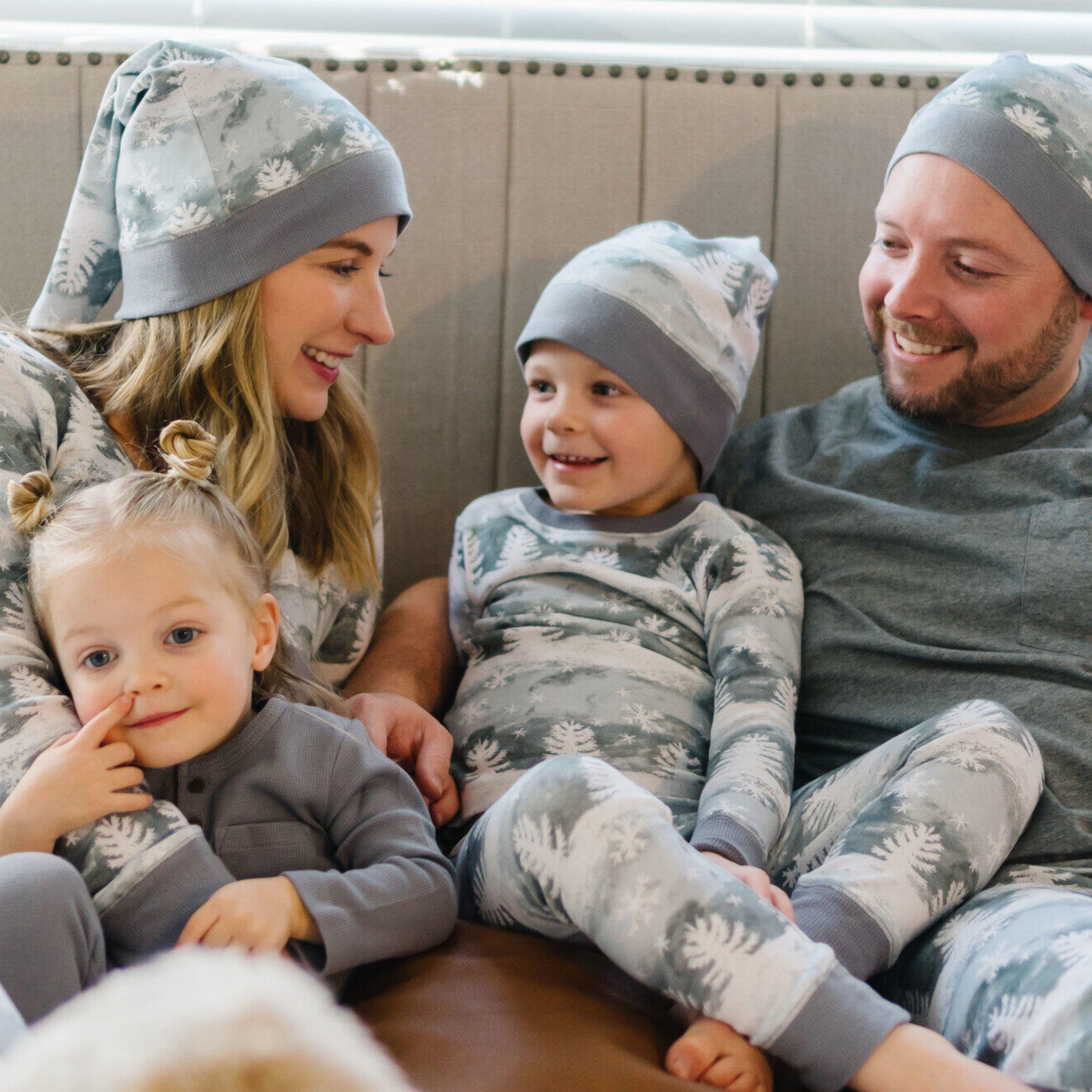 Organic Kids Long Sleeve PJ & Cap Set, Winter Wonderland