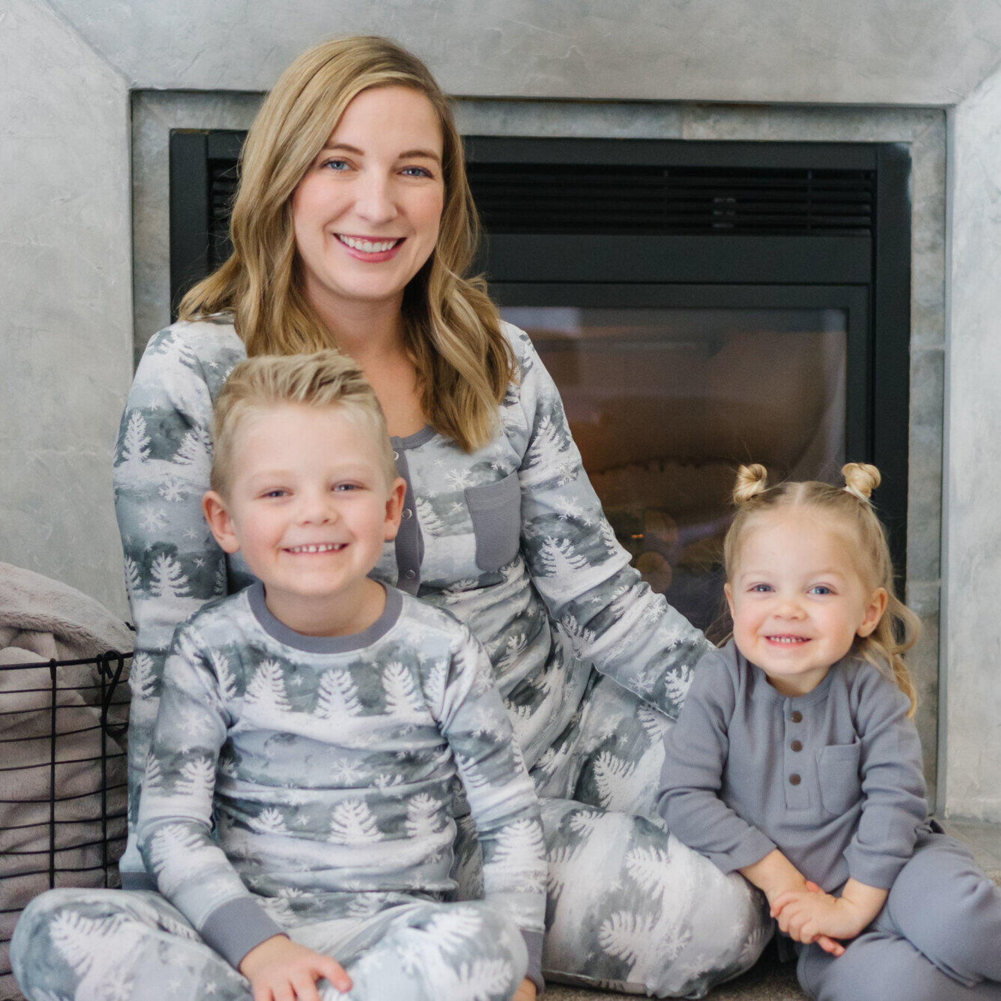 Organic Kids Long Sleeve PJ & Cap Set, Winter Wonderland
