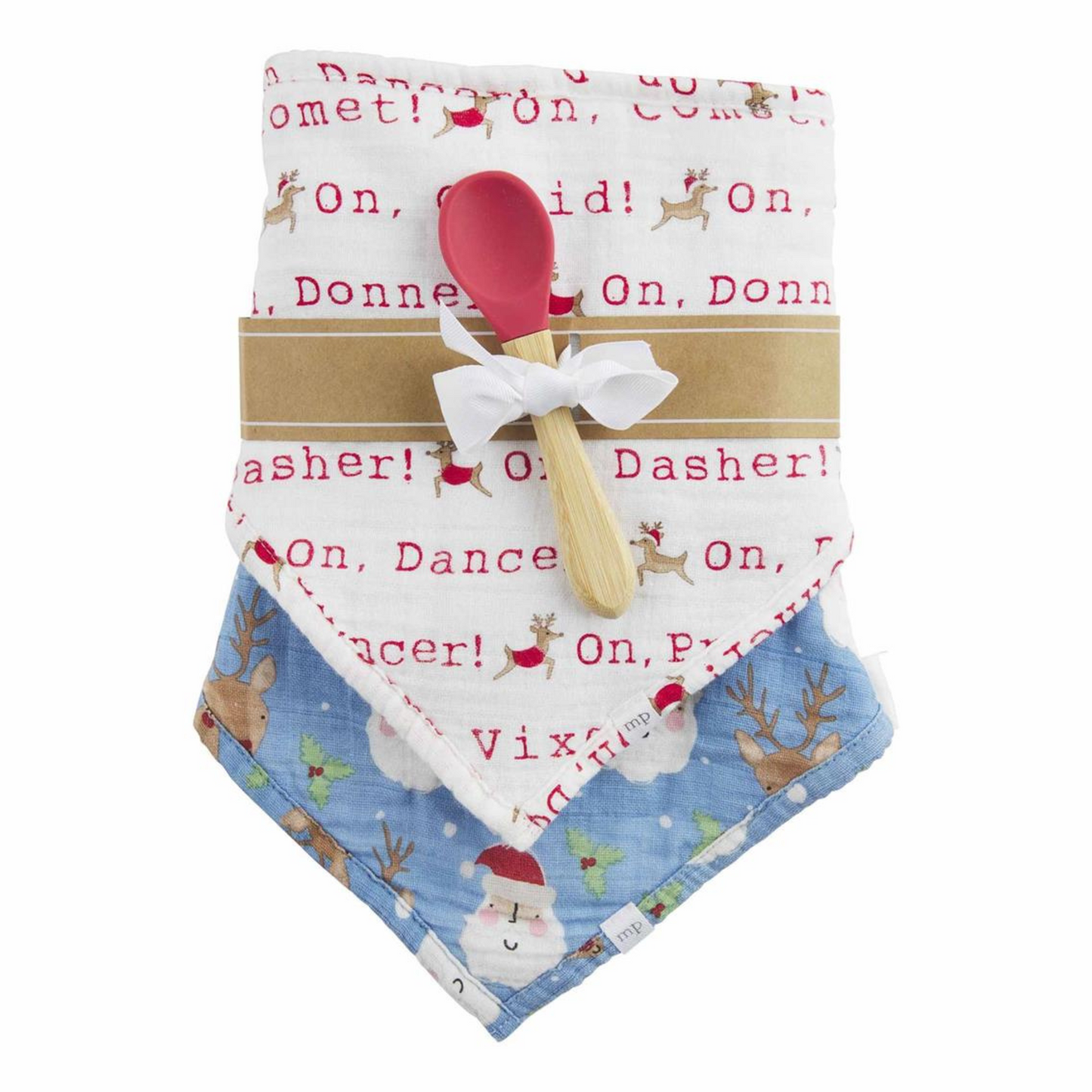 Muslin Bib & Spoon Set, Reindeer