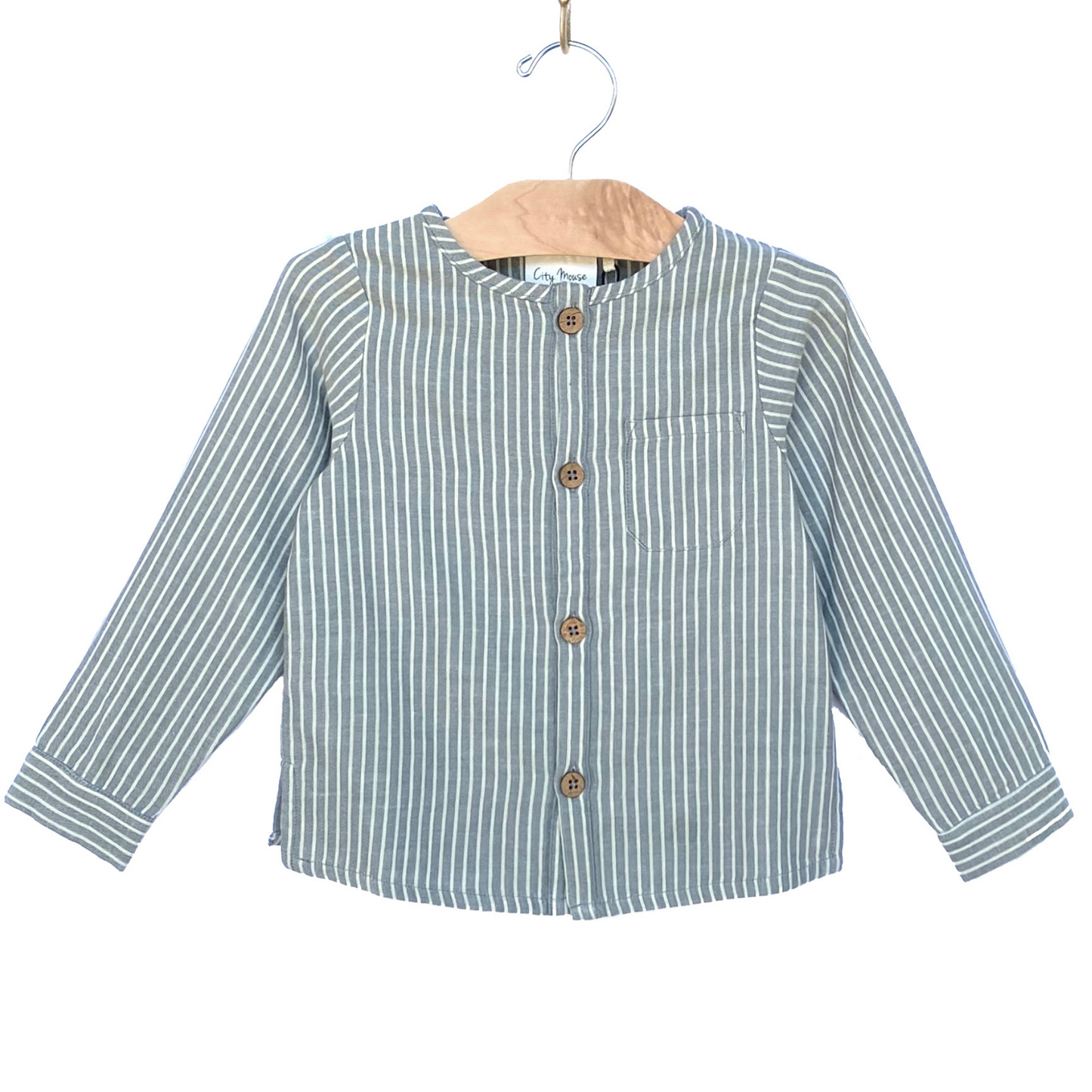 Cotton Shirt, Granite Stripe
