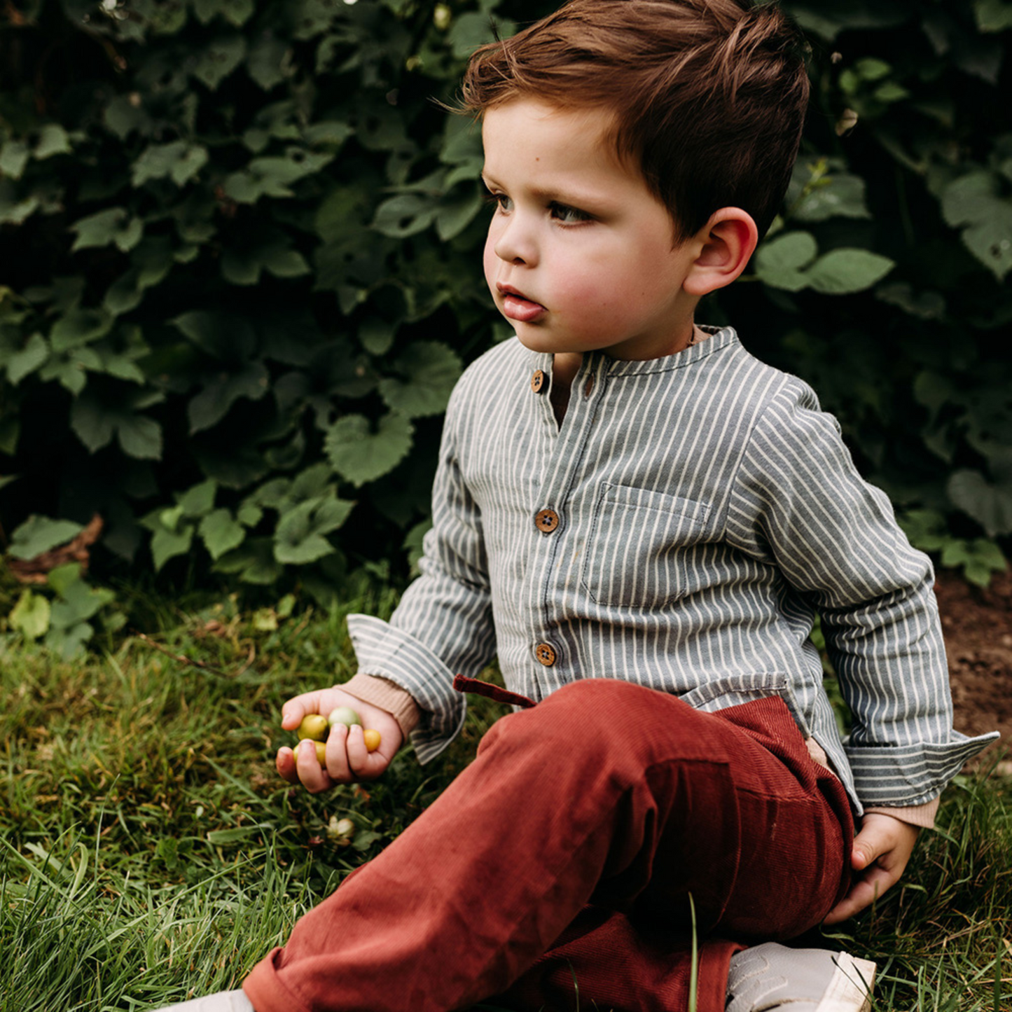 Cotton Shirt, Granite Stripe