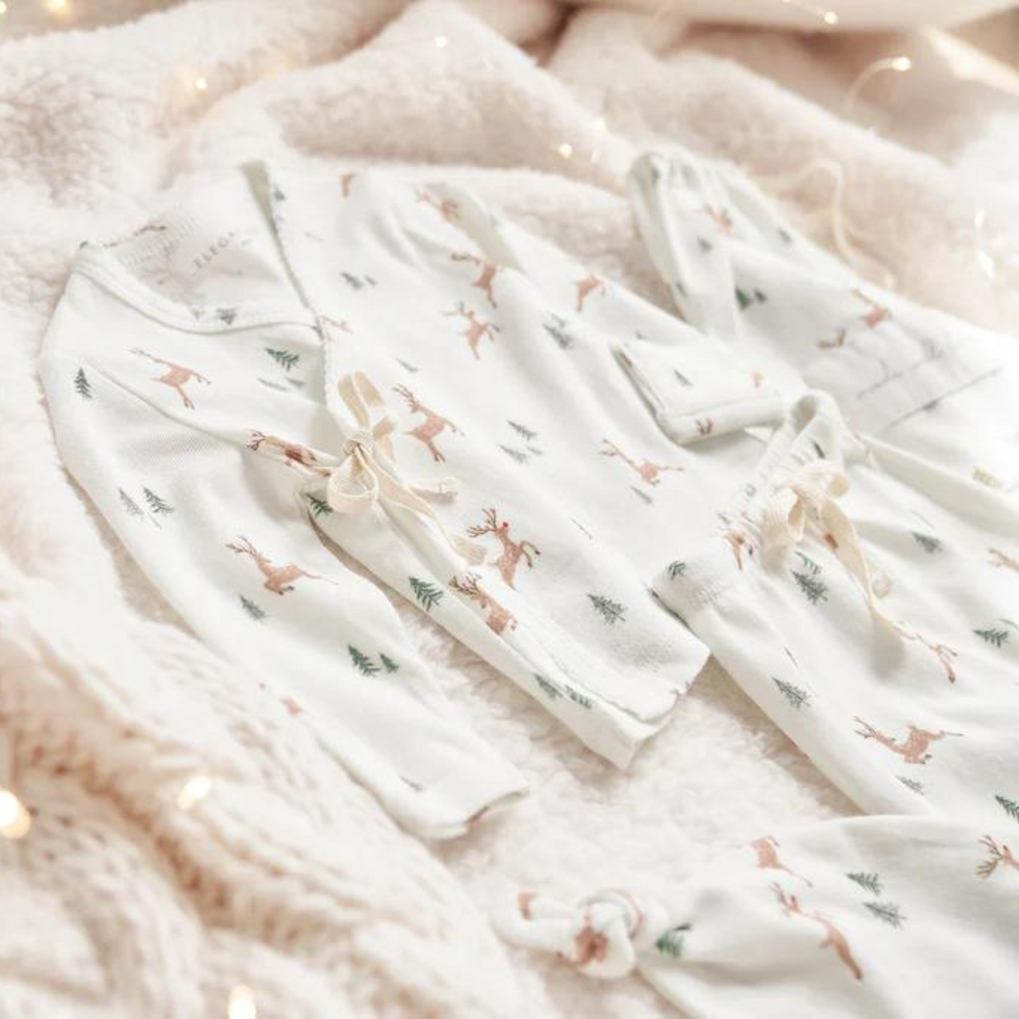 Organic 3 Piece Layette Set, Reindeer