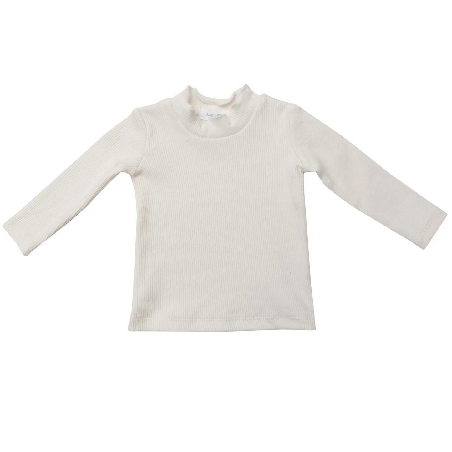 Ribbed Long Sleeve Mock Turtleneck, Sugar Swizzle