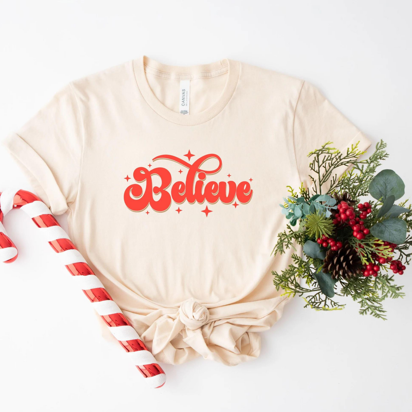 Magical Believe Adult Graphic Tee, Cream