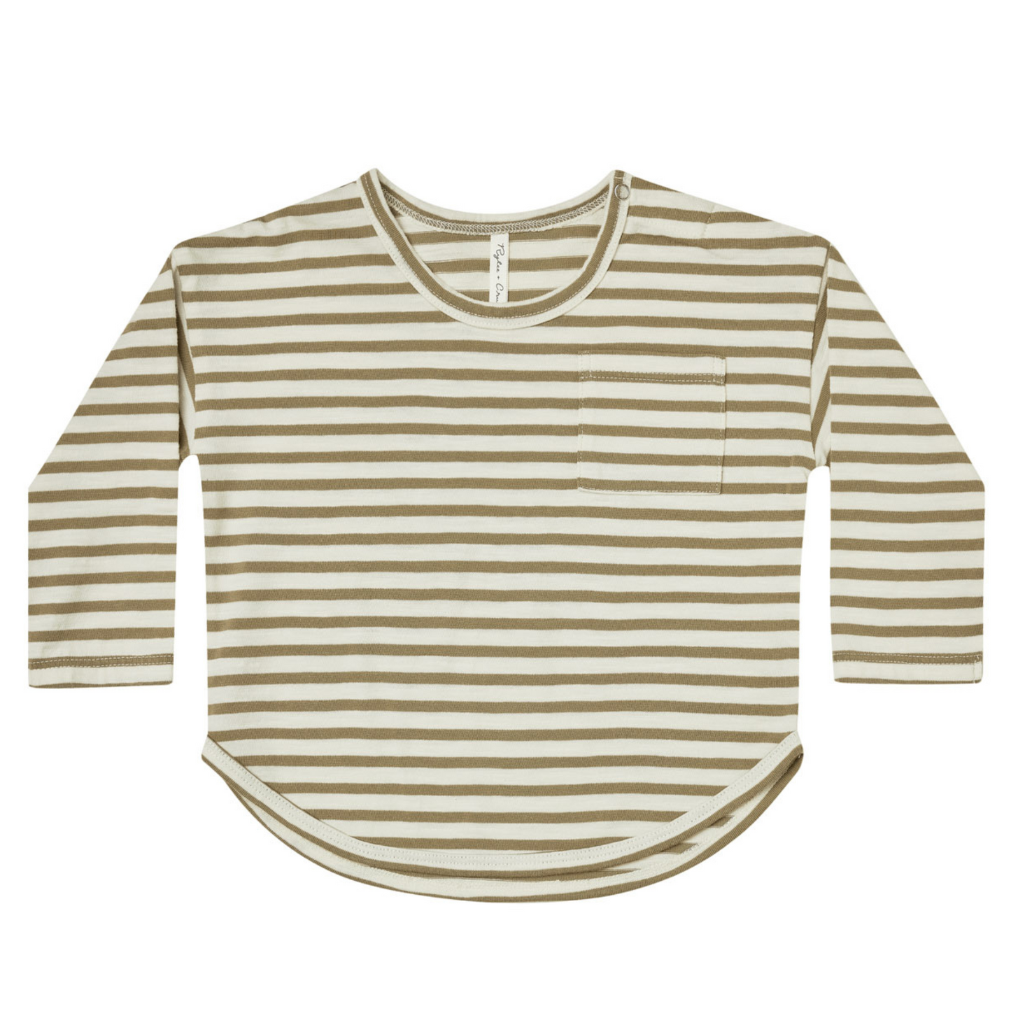 Rylee & Cru Long Sleeve Tee, Olive Stripe