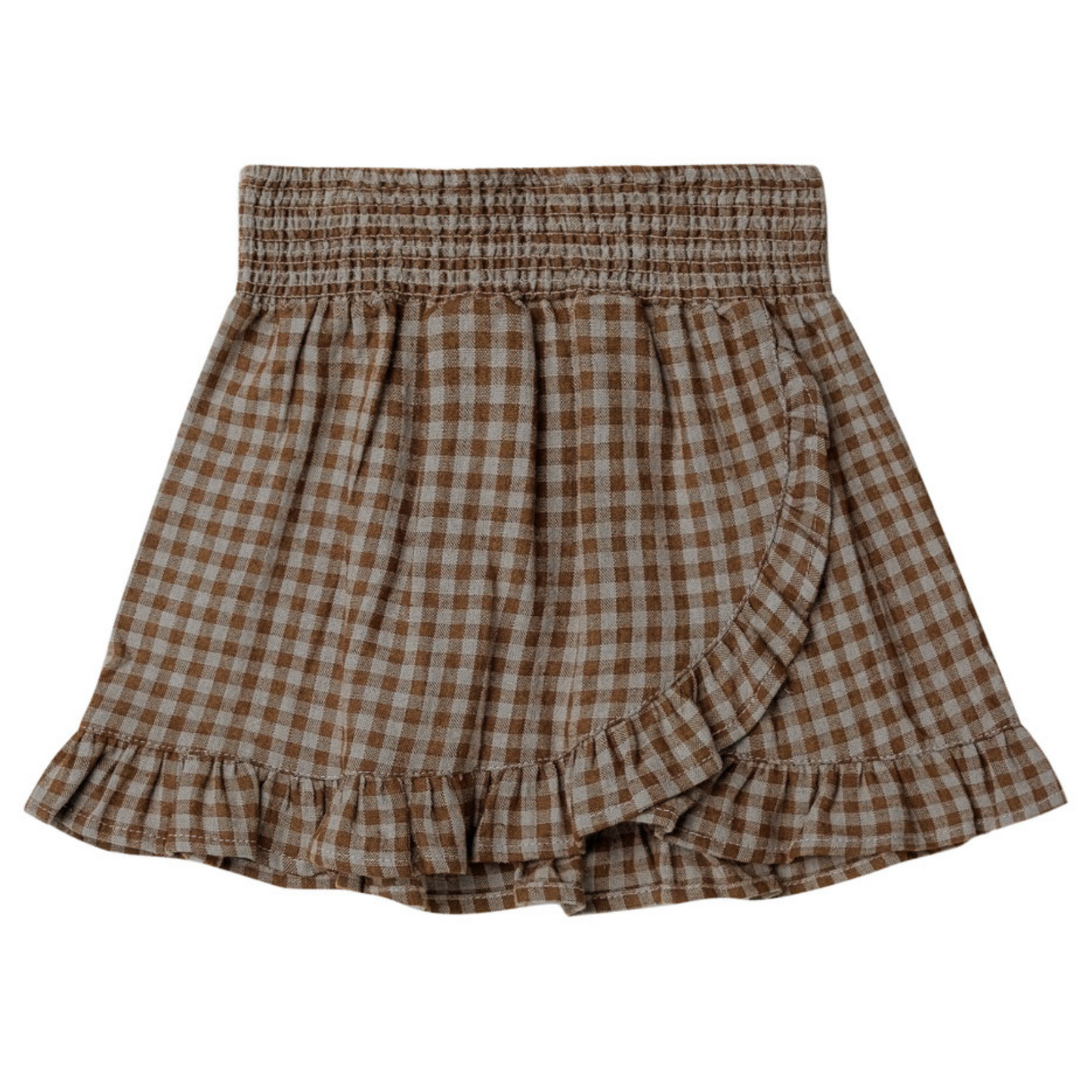 Rylee & Cru Wrap Ruffle Skirt, Gingham