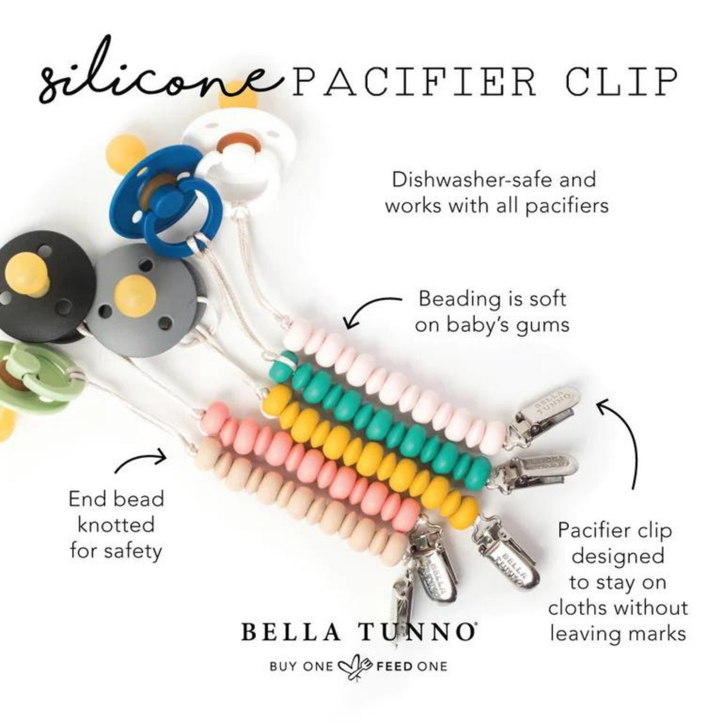 Pacifier Clip, Girl Multi