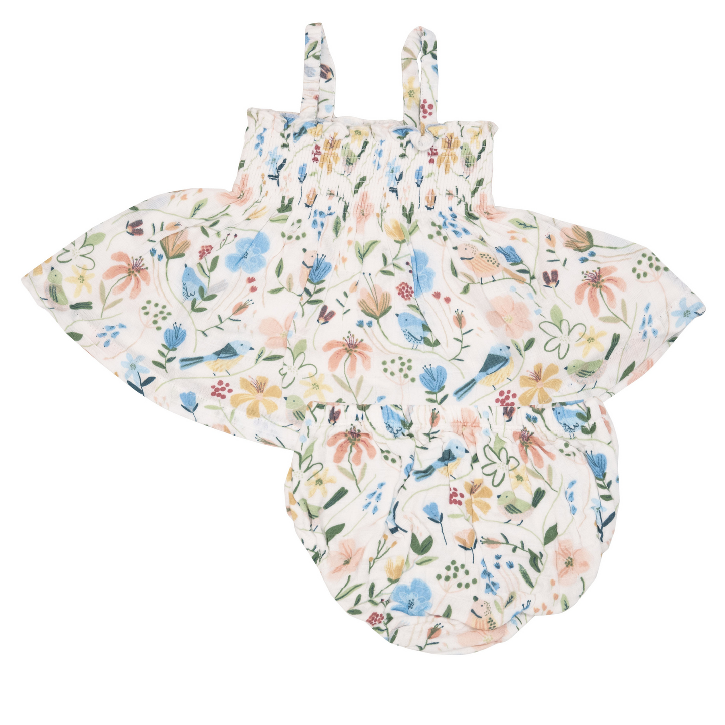 Smocked Top & Bloomer, Garden Birds