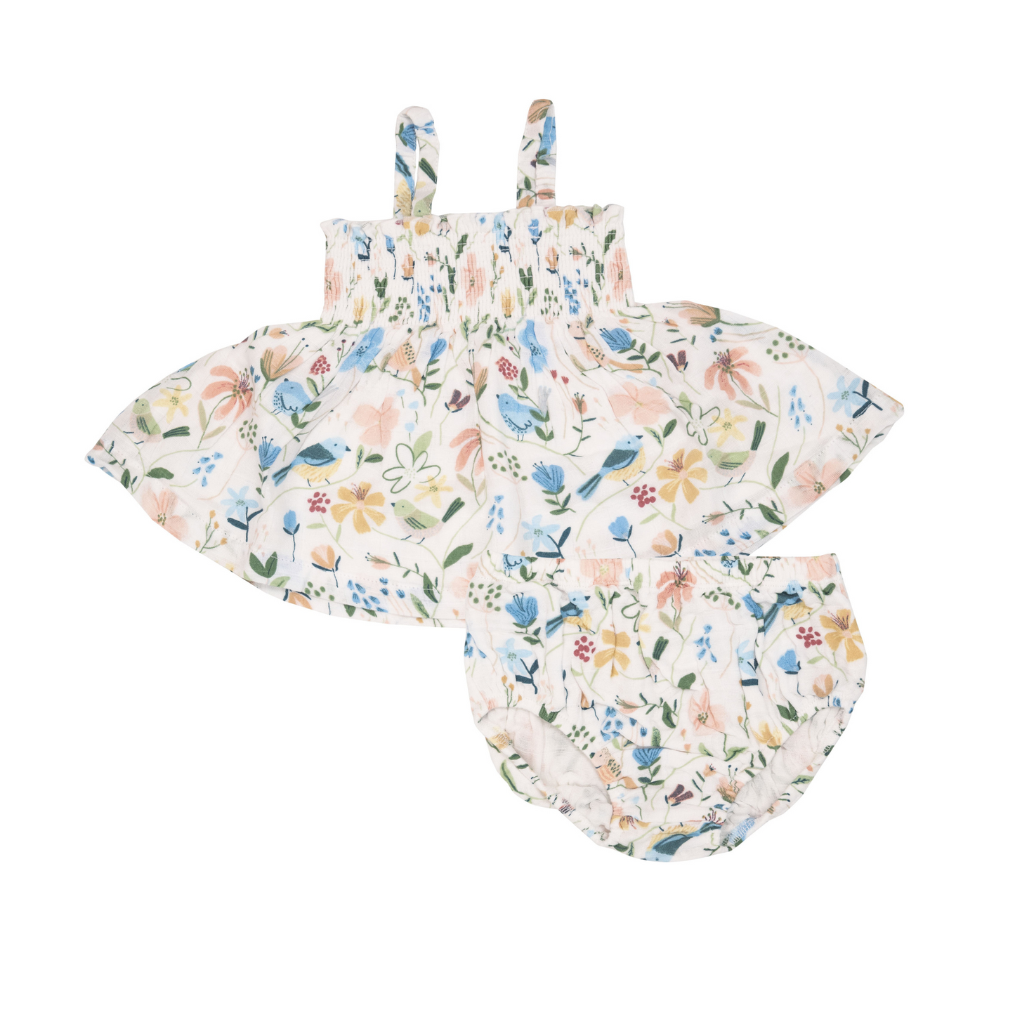 Smocked Top & Bloomer, Garden Birds