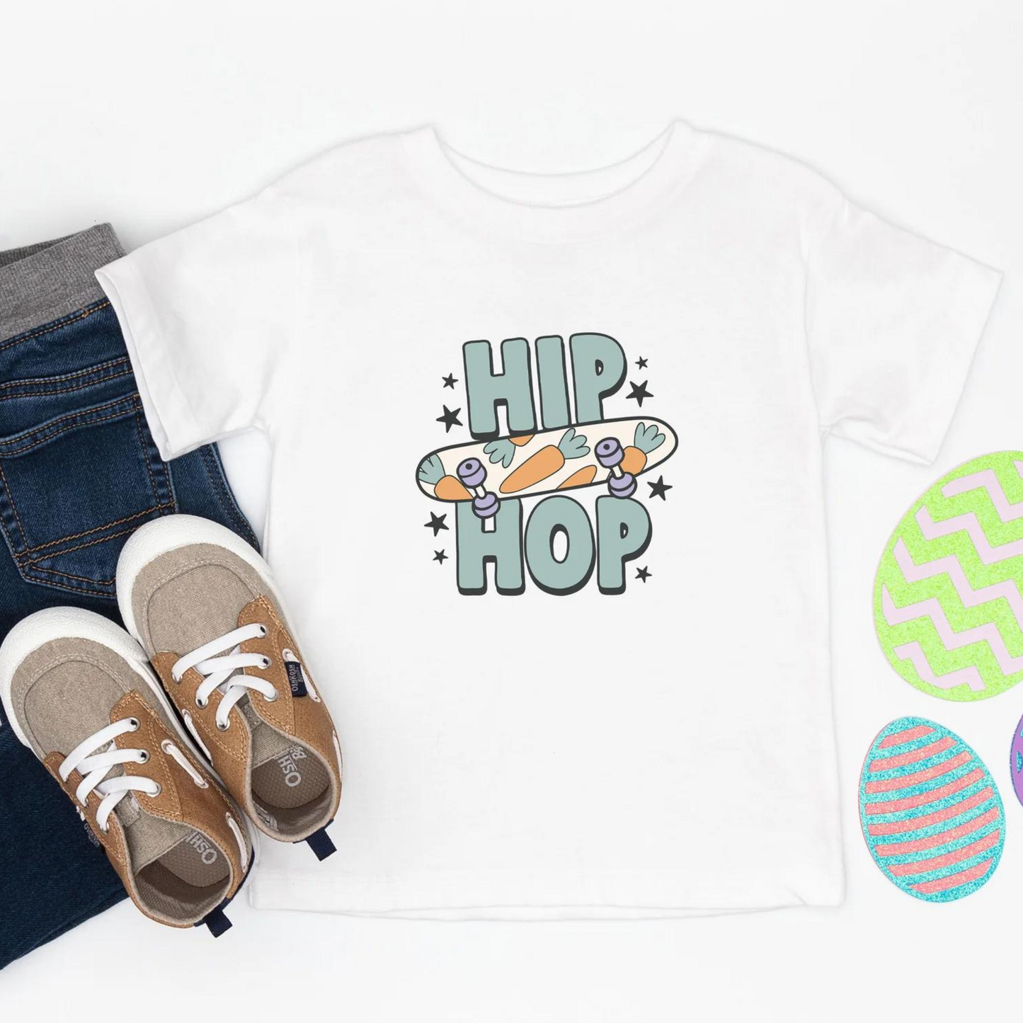 Hip Hop Skateboard Short Sleeve Tee, White