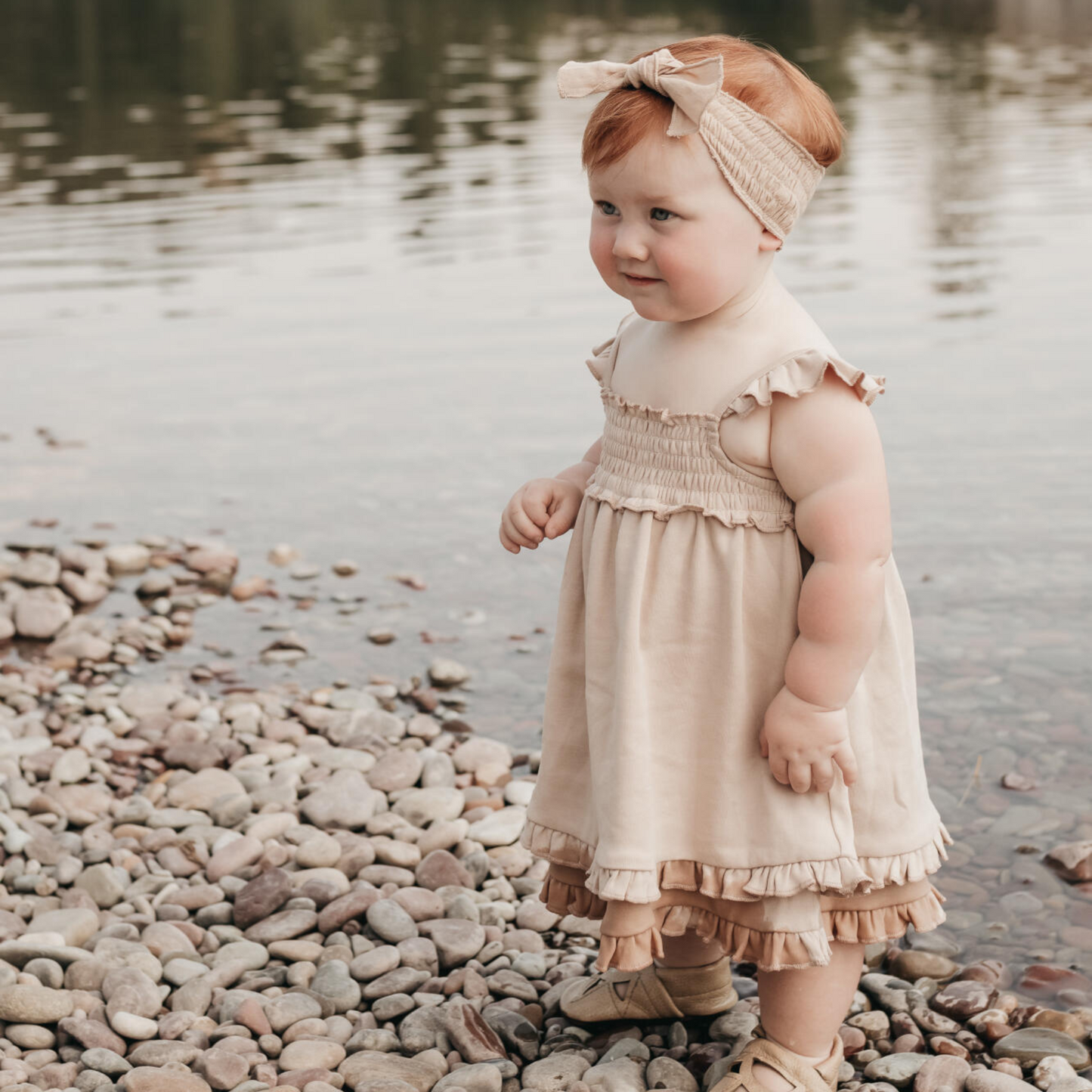 Smocked Summer Dress, Oatmeal