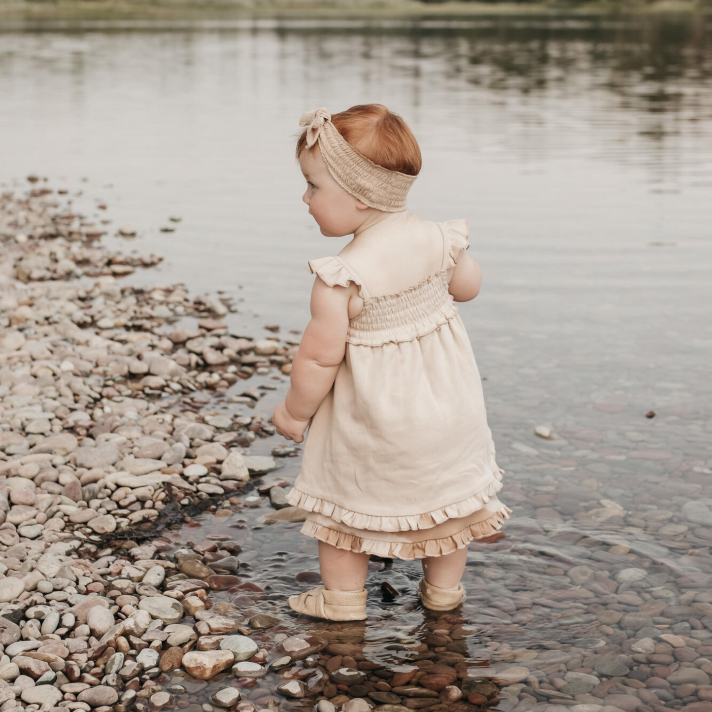 Smocked Summer Dress, Oatmeal