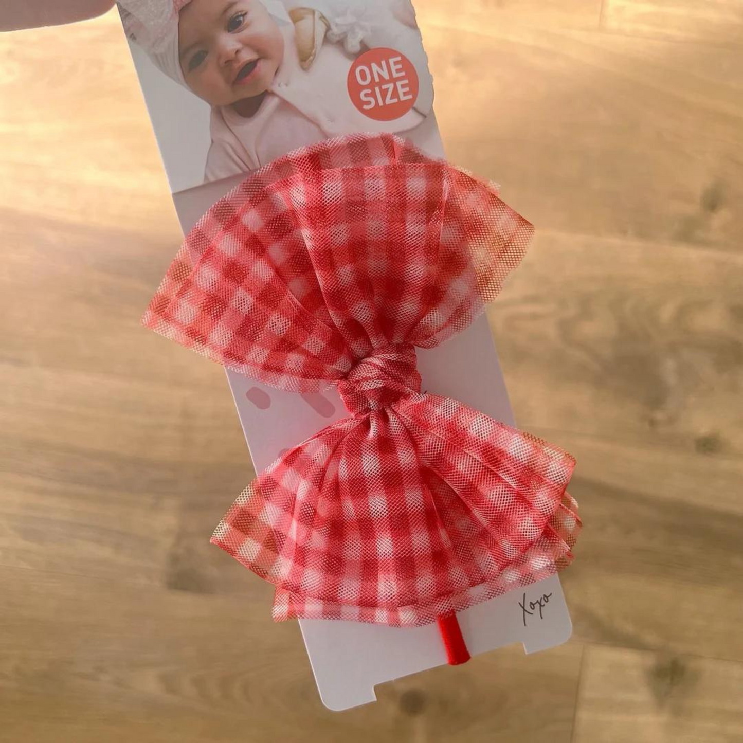 Tulle FAB Skinny Bow, Cherry Gingham