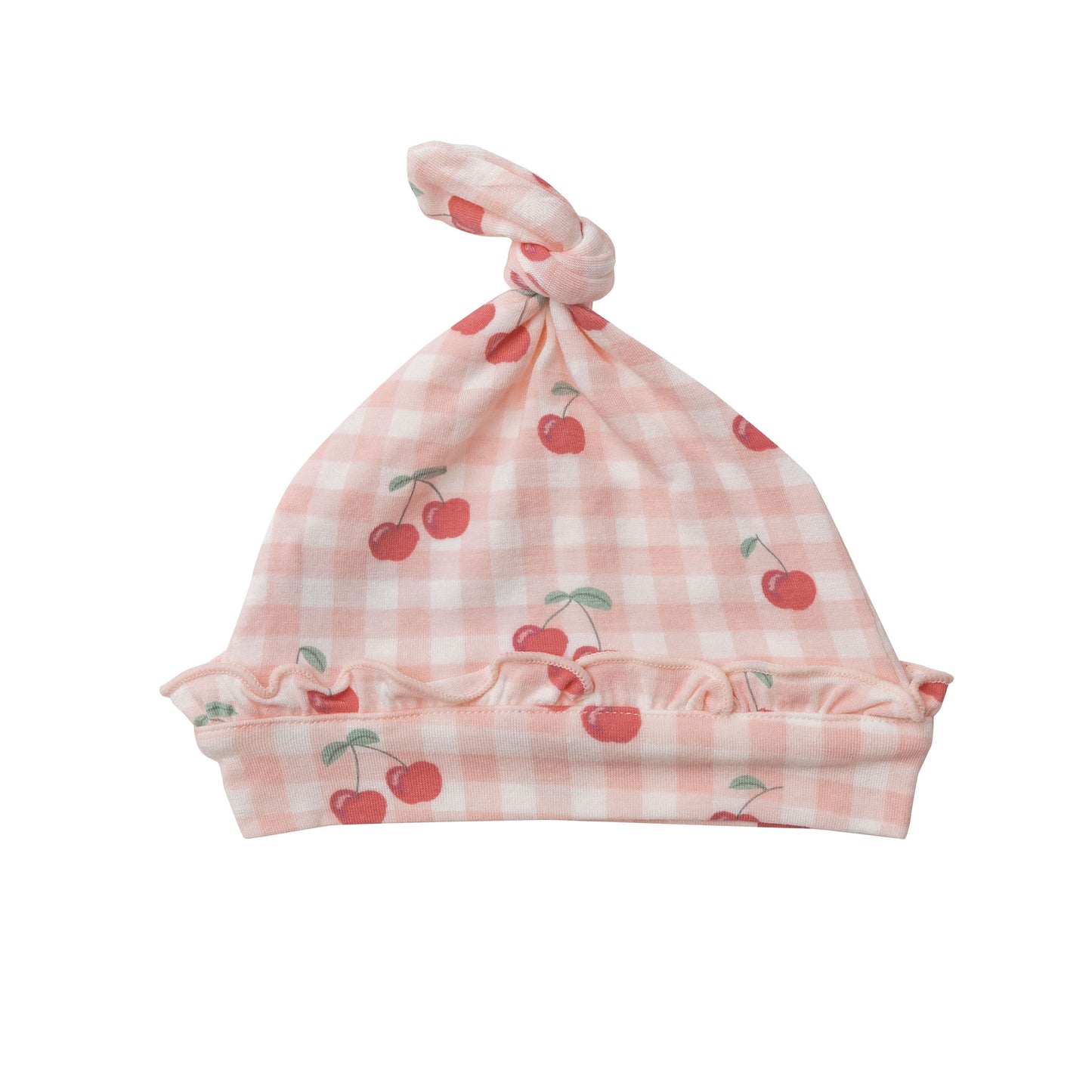 Knot Beanie, Cherry Gingham