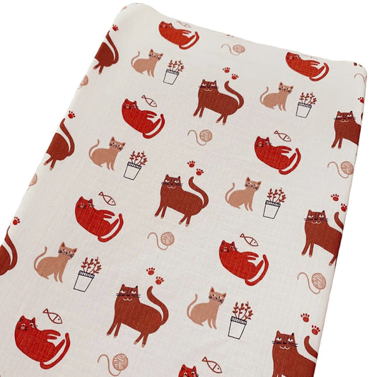 SpearmintLOVE’s baby Muslin Changing Pad Cover, Cats