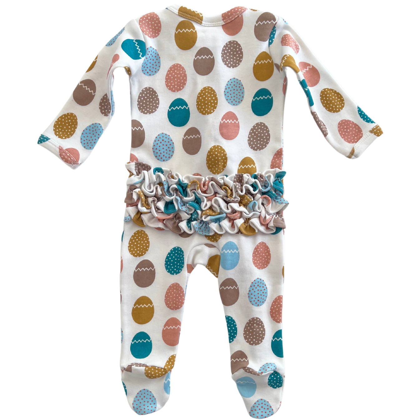 Easter Egg Hunt / Organic Frill Zip Footie
