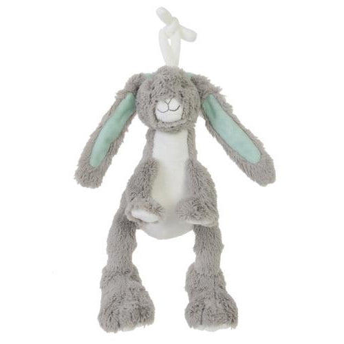 SpearmintLOVE’s baby Grey Rabbit Twine Plush Stroller Toy