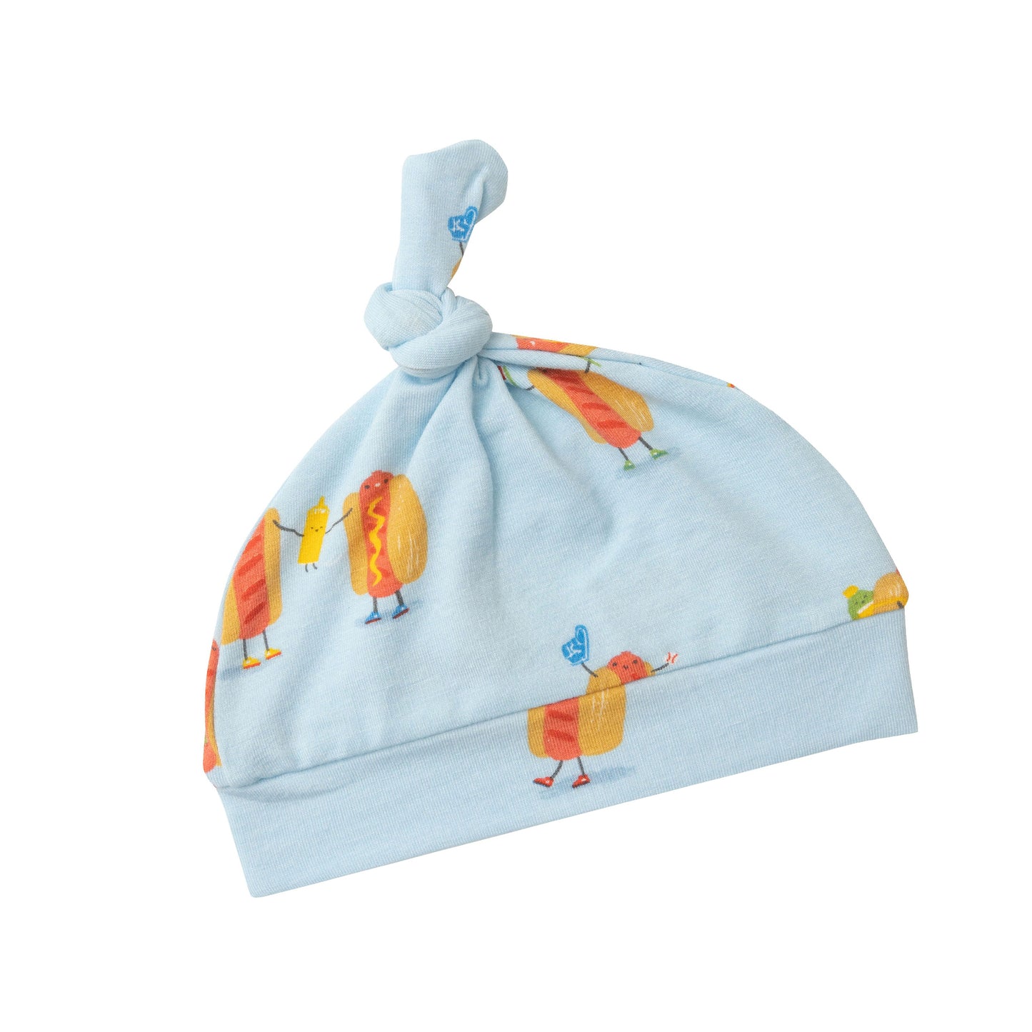 Knot Beanie, Hot Dogs Blue
