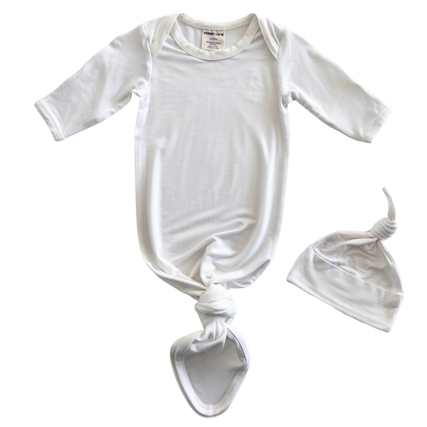White newborn hot sale gown and hat