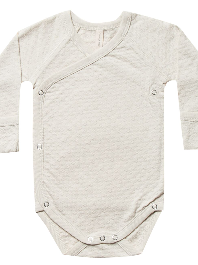 SpearmintLOVE’s baby Pointelle Kimono Bodysuit, Pebble