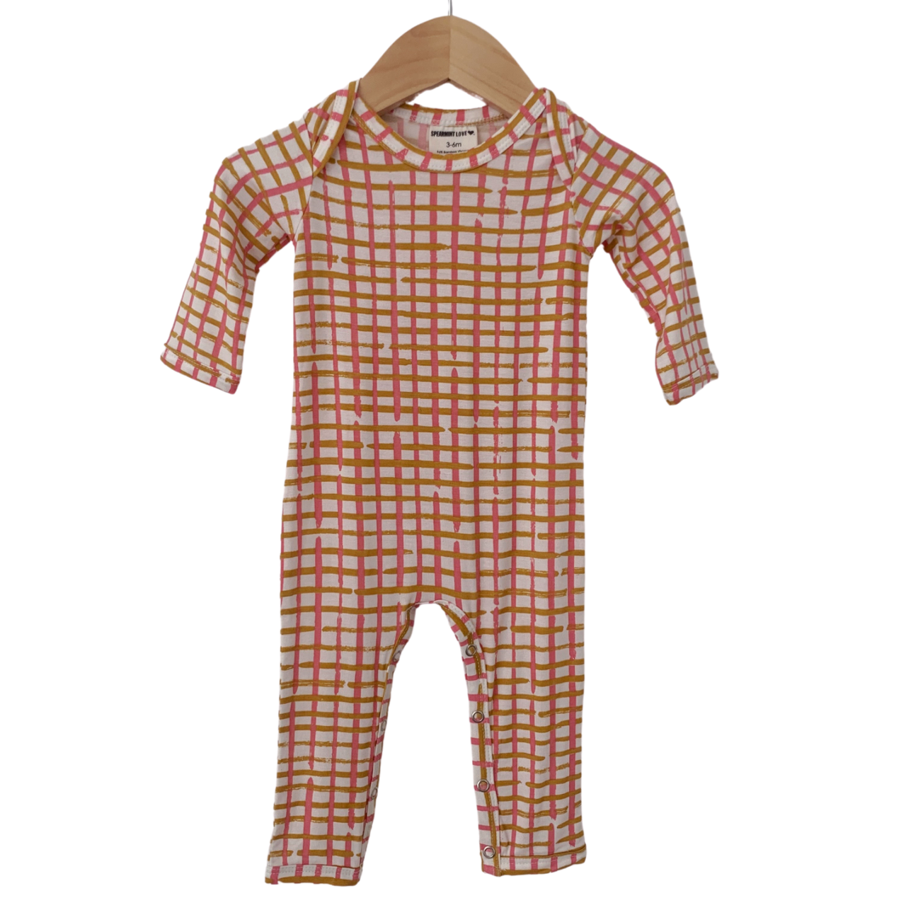 Baby Long Sleeve Checkered Romper