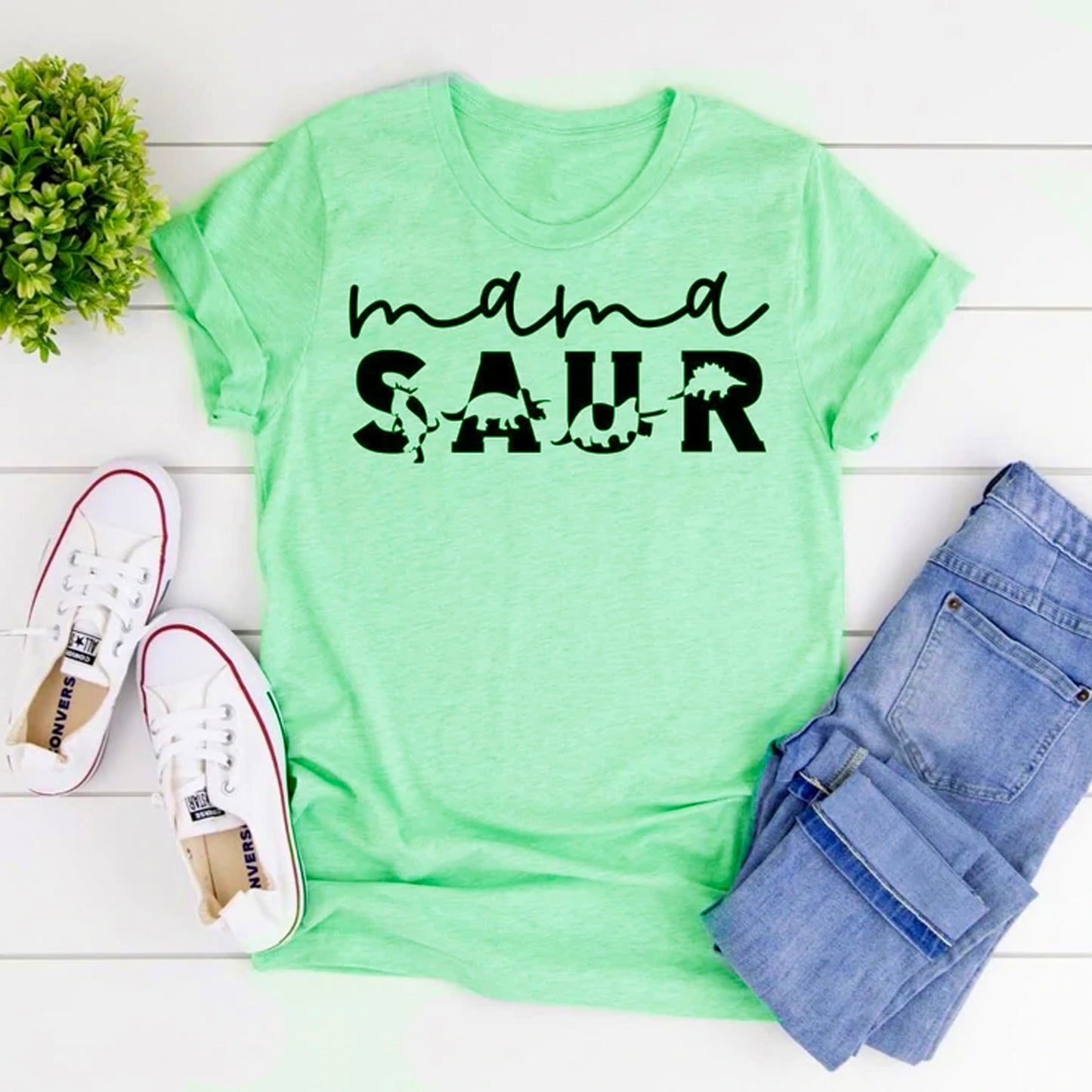 Mamasaur Graphic Tee, Mint