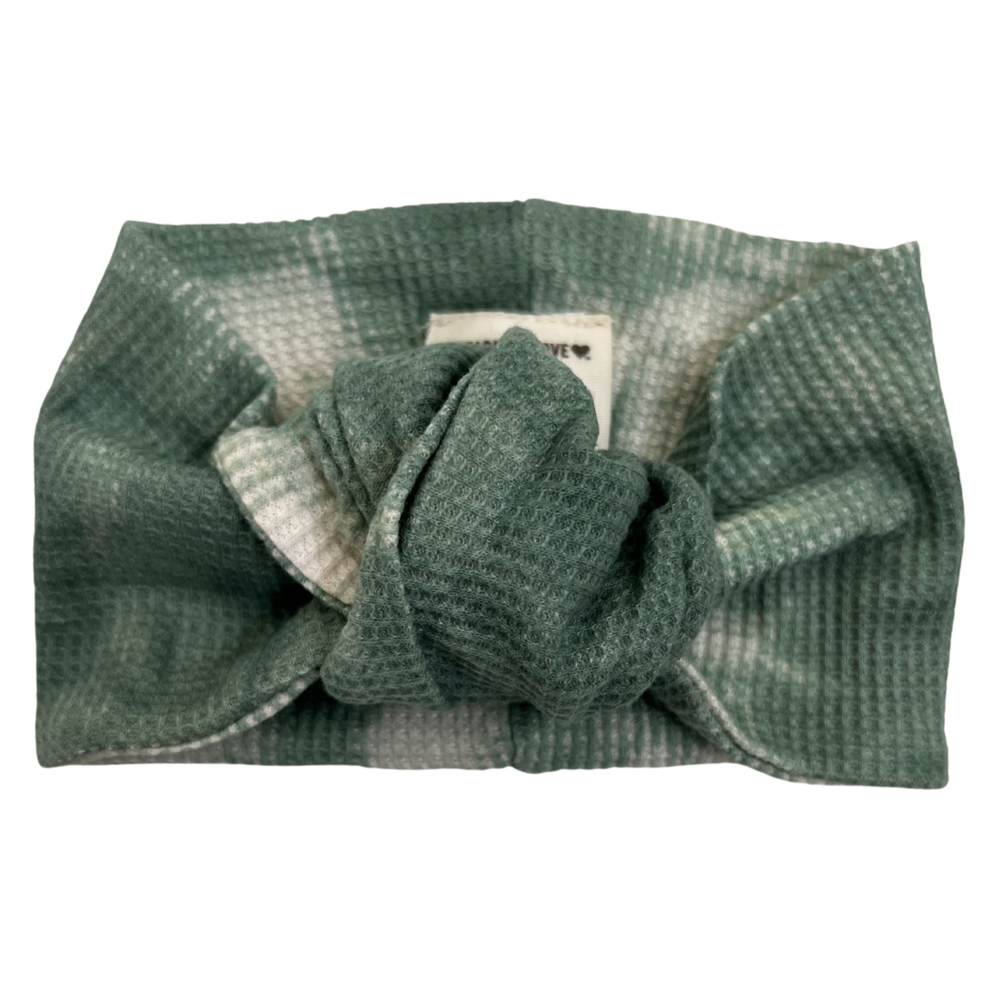 Organic Waffle Turban Headband, Matcha Tie Dye