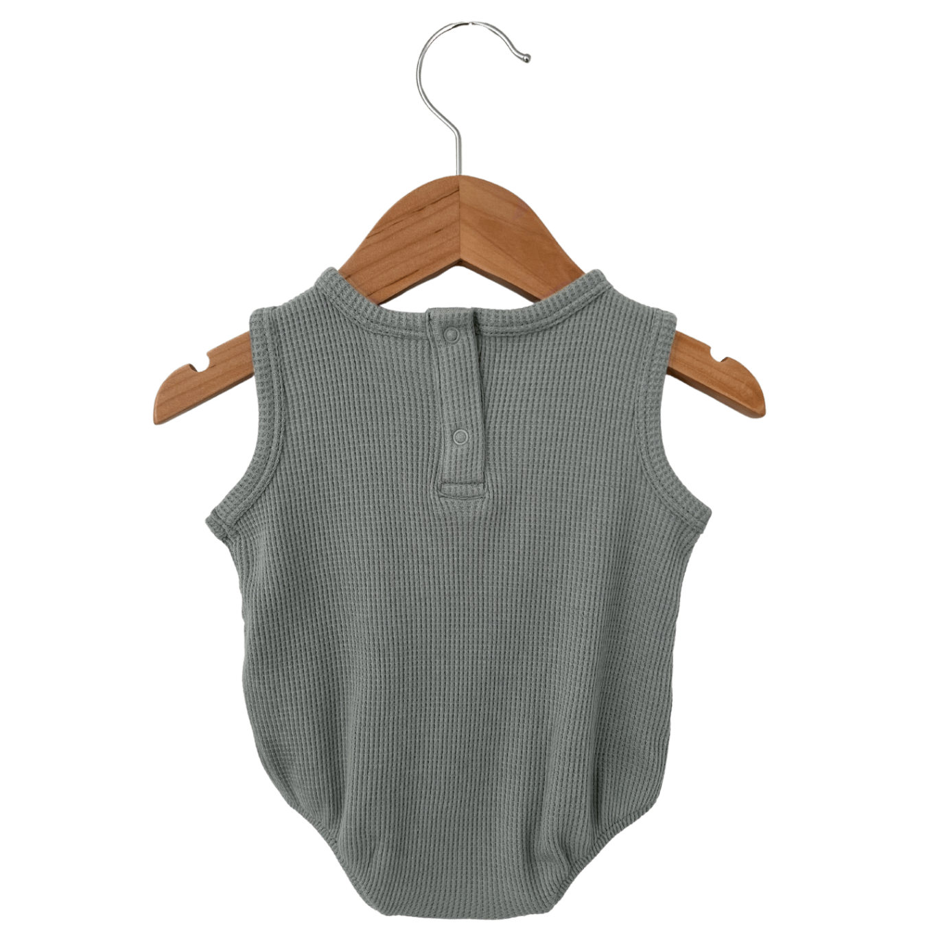 Organic Waffle Bubble Romper, Mountain Green