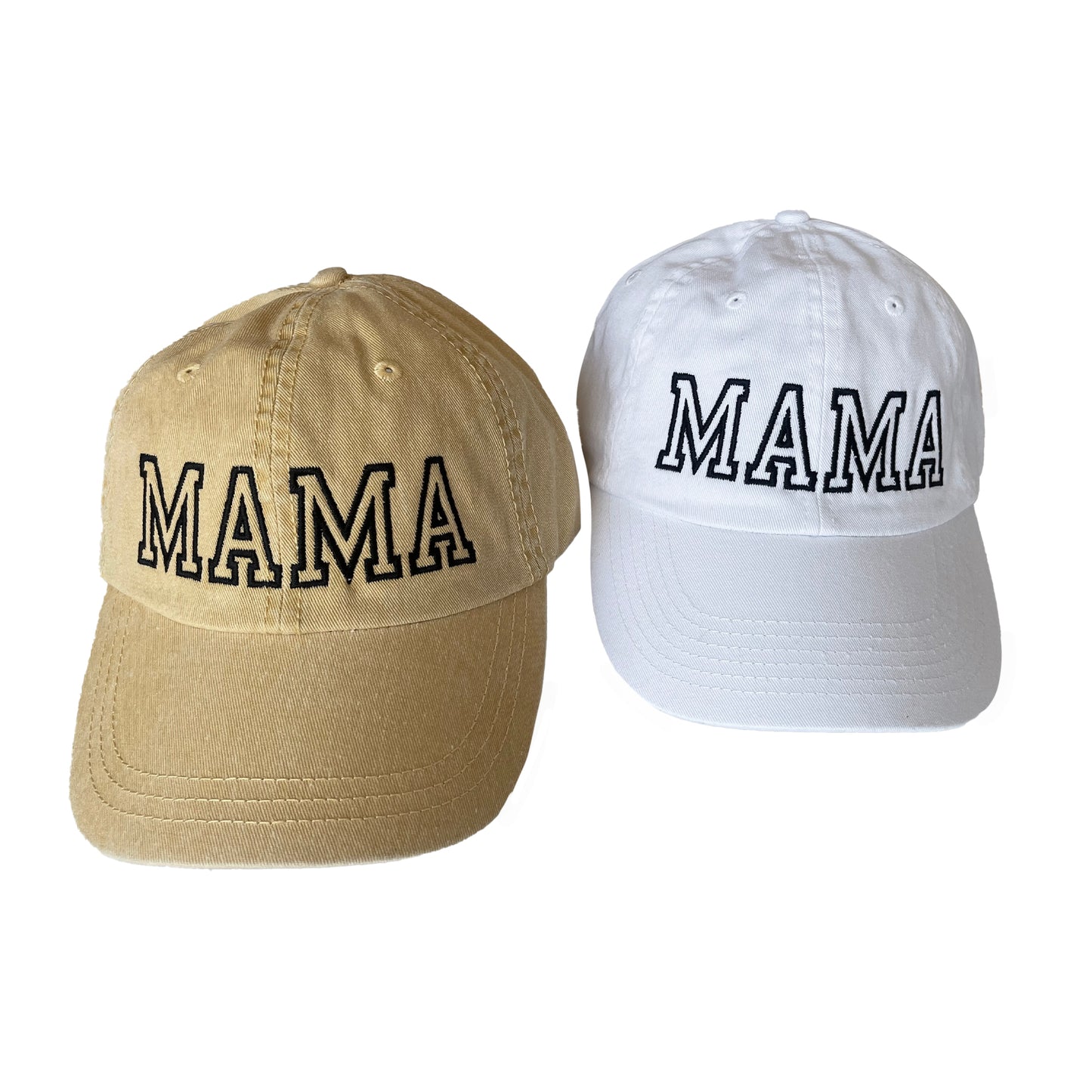 Embroidered Mama Canvas Hat, White