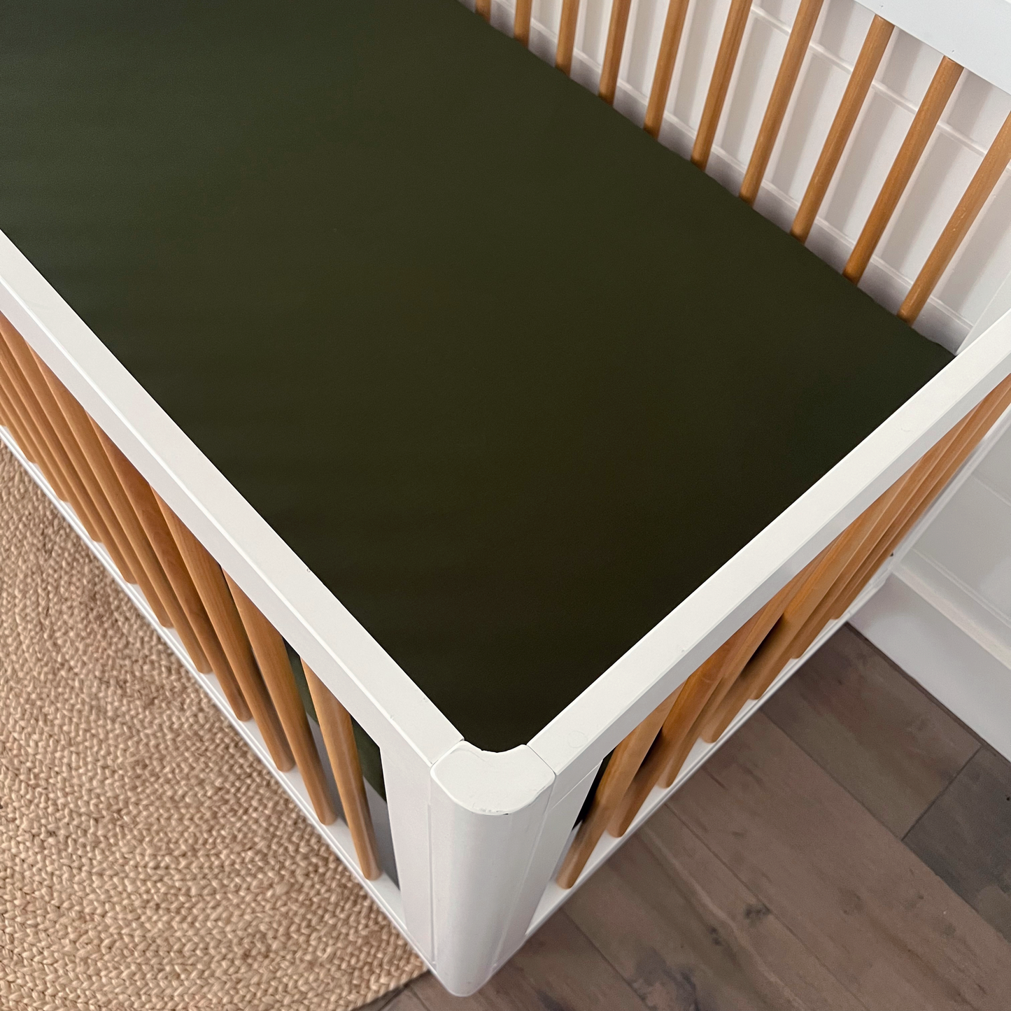Stretch Crib Sheet, Olive