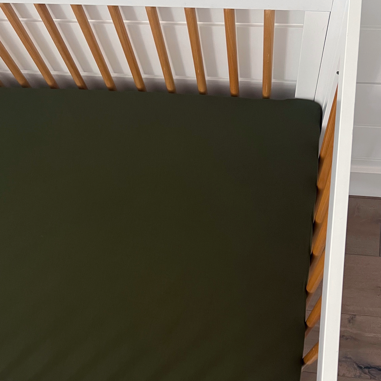 Stretch Crib Sheet, Olive