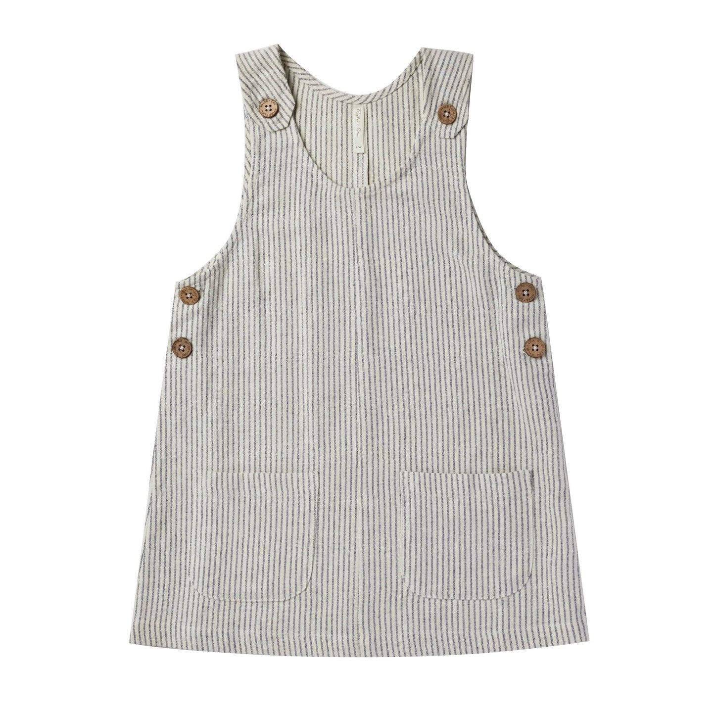 Rylee & Cru Overall Dress, Railroad Stripe