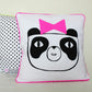 Happy Panda Cushion Cover, Pink