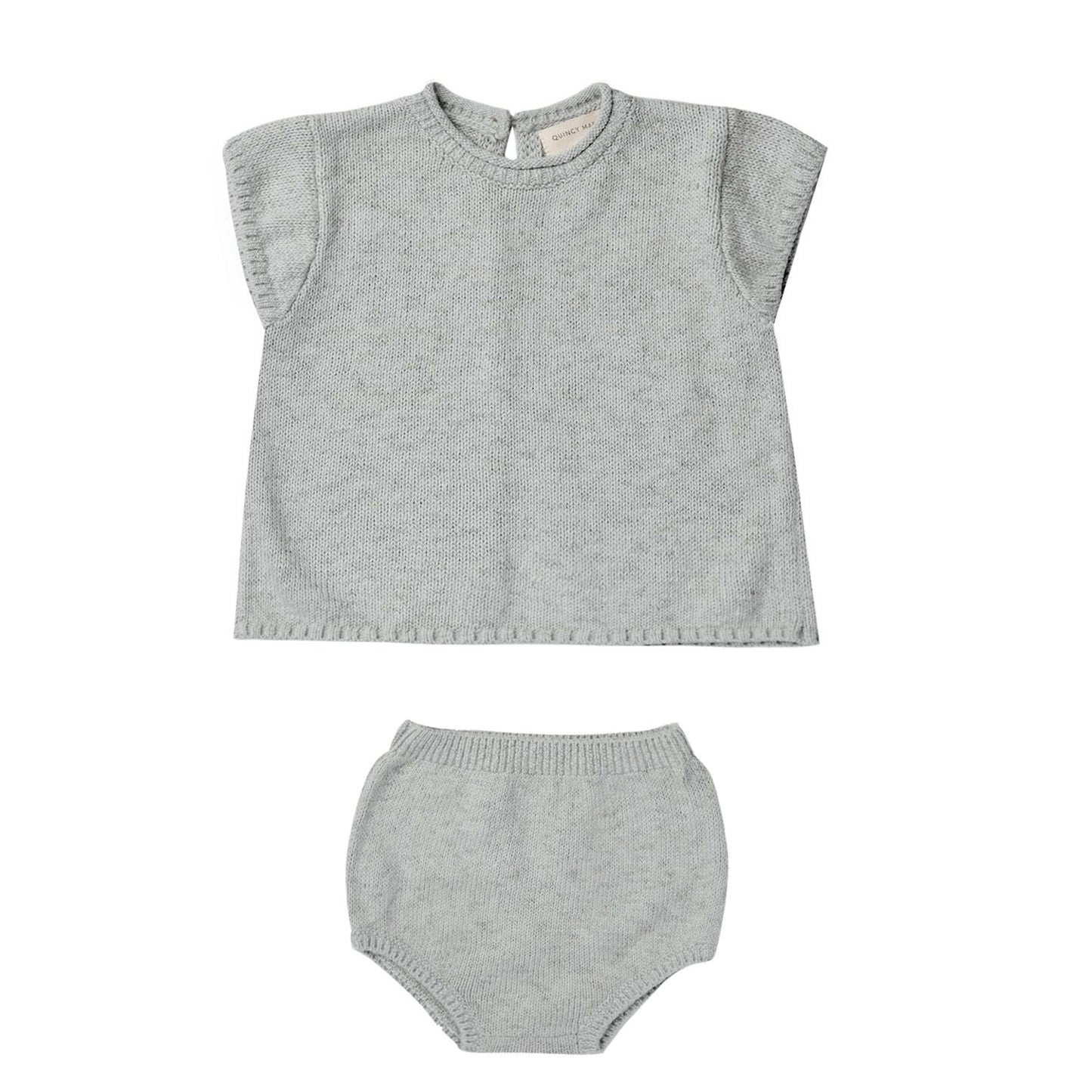 Organic Penny Knit Set, Sky Heather