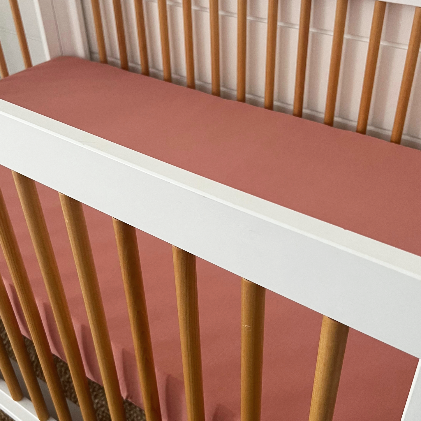 Stretch Crib Sheet, Rosewood