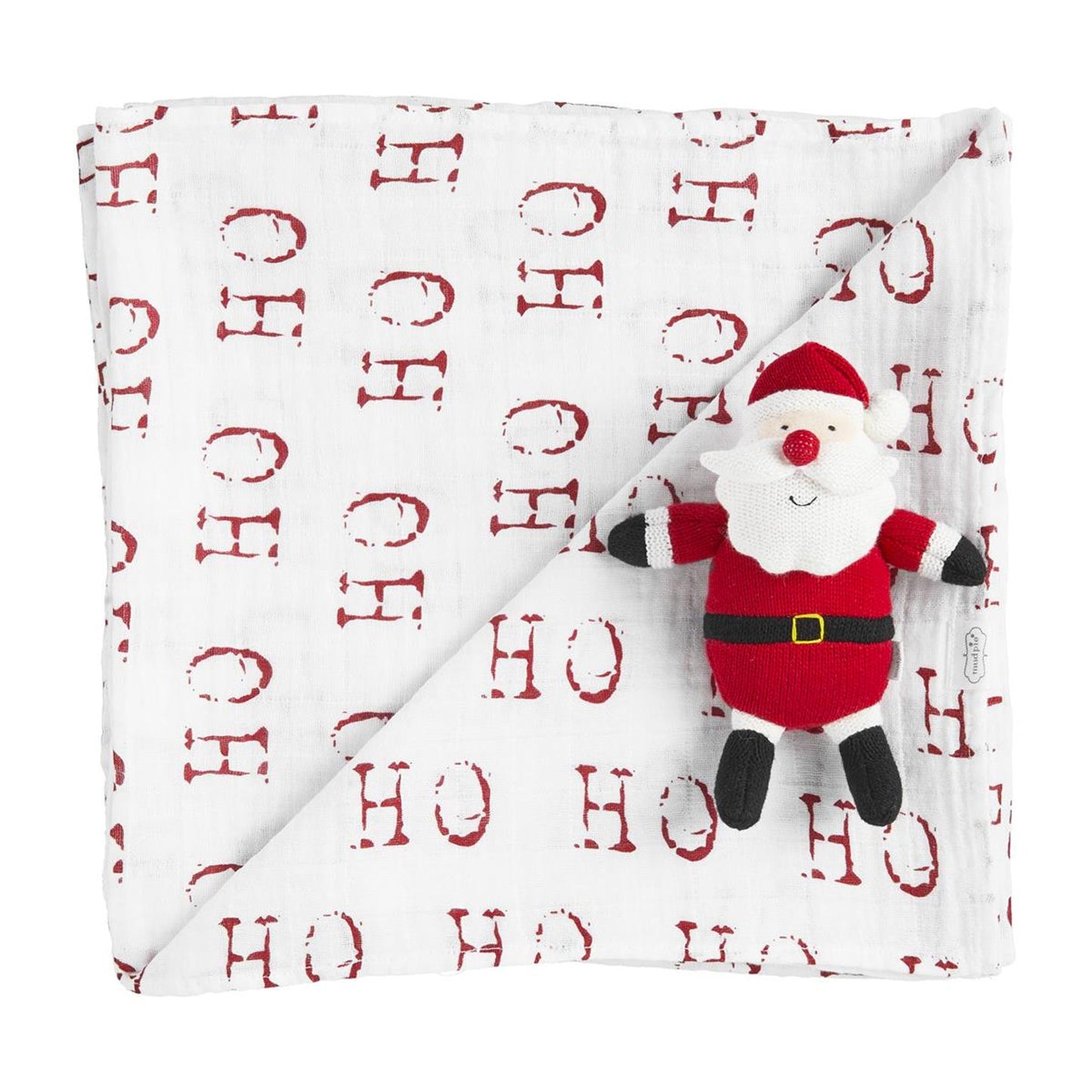 Swaddle & Knit Rattle Set, Santa