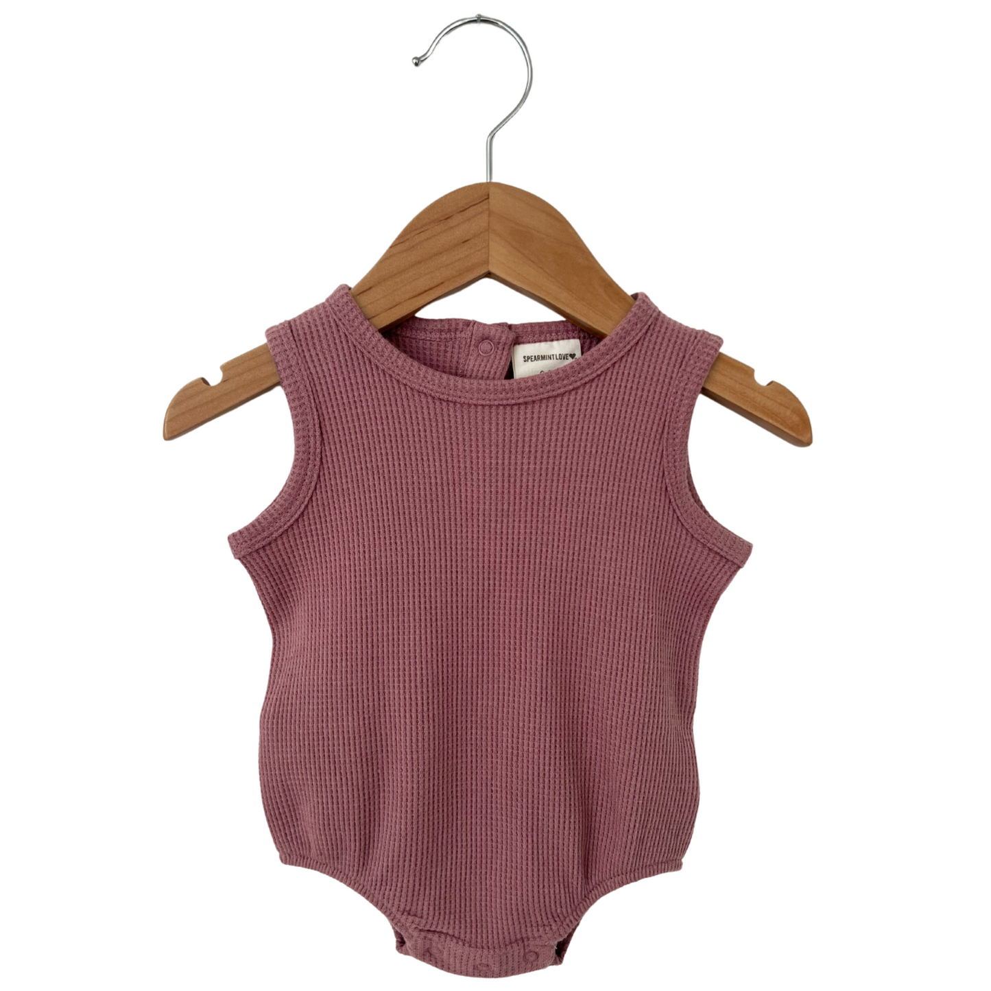 Organic Waffle Bubble Romper, Winterberry